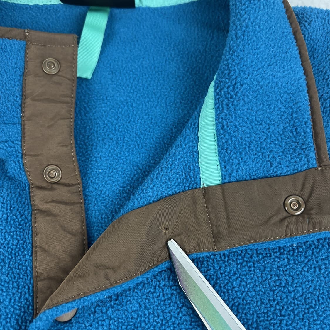 14FW 파타고니아 신칠라 스냅-T 플리스 블루 터콰이즈 브라운 포켓 상품이미지7