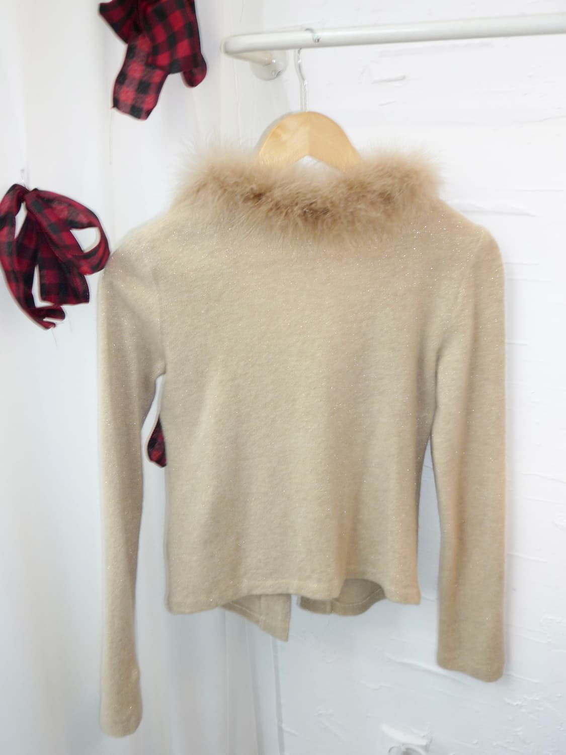 Fur ivory sparkle cardigan 상품이미지7