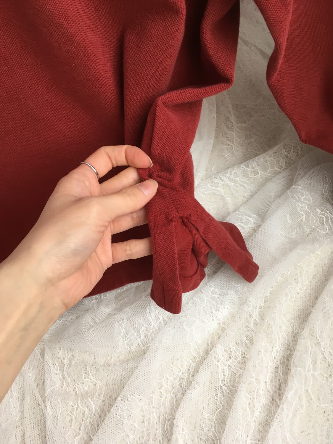 Polo deep red long sleeve 상품이미지5