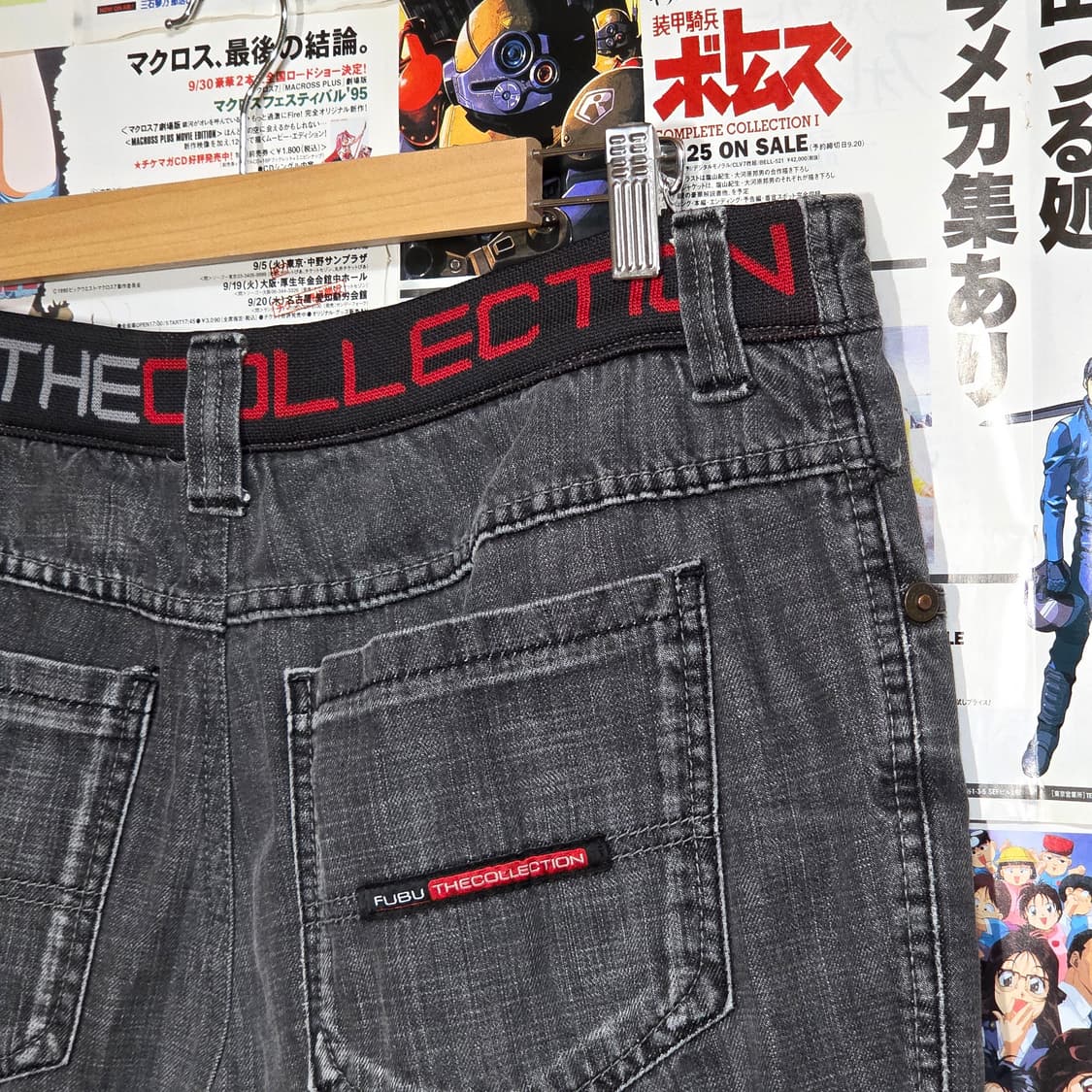 후부 반밴드 체크 로고 그레이 와이드 팬츠 상품이미지6