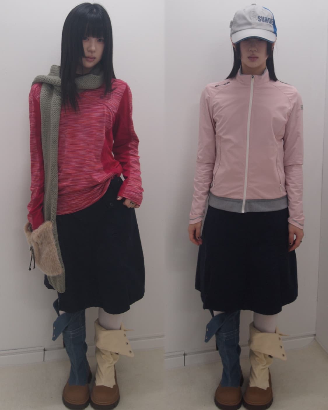 Hazzys navy belted basic midi skirt 상품이미지2
