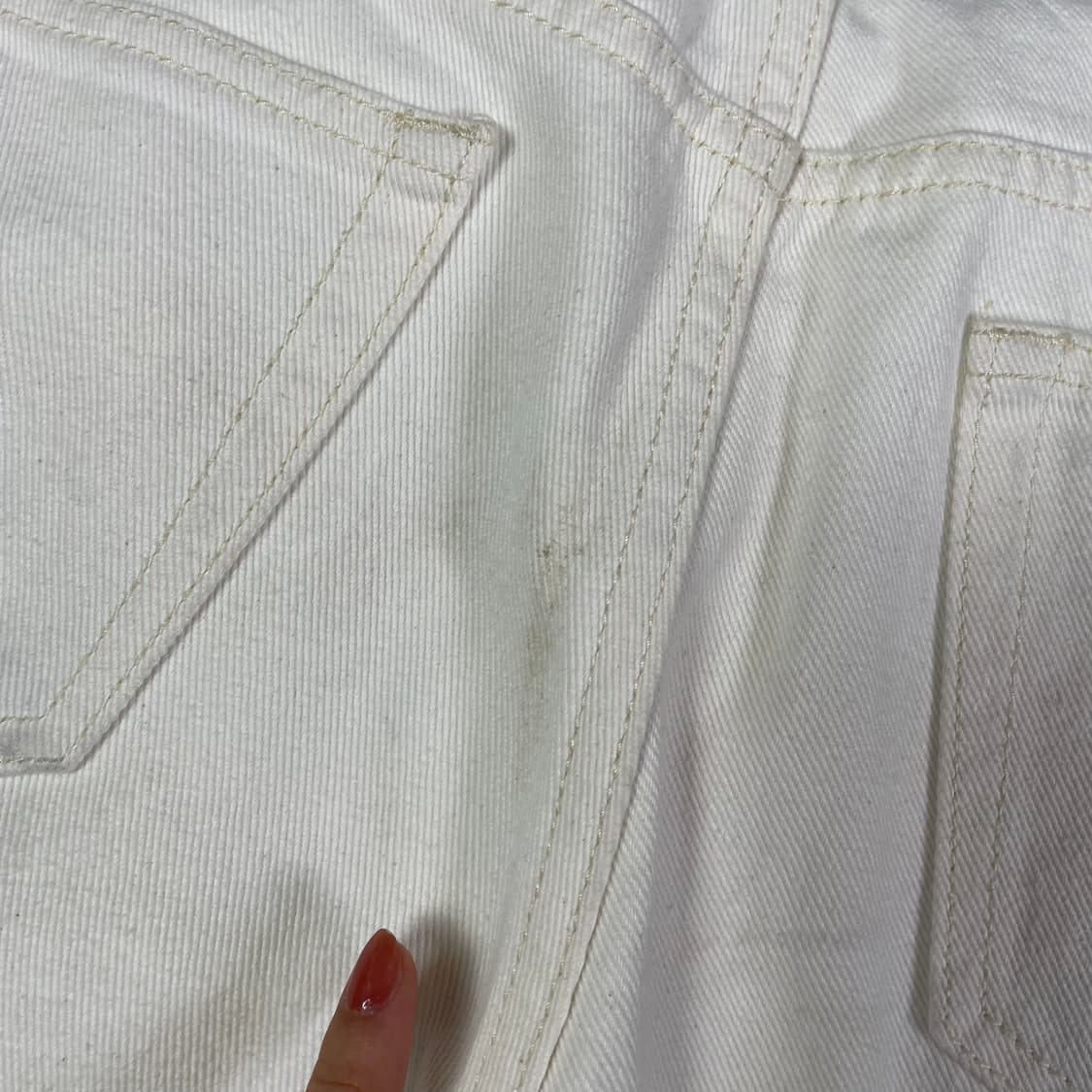 (30) 헤지스 원버튼 아이보리 면바지 S 상품이미지6