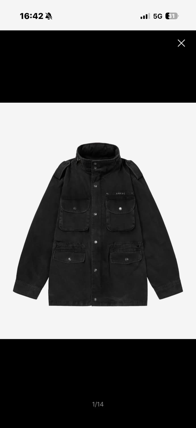 아캄 AAKAM 워시드 필드 자켓 블랙 2사이즈 상품이미지1
