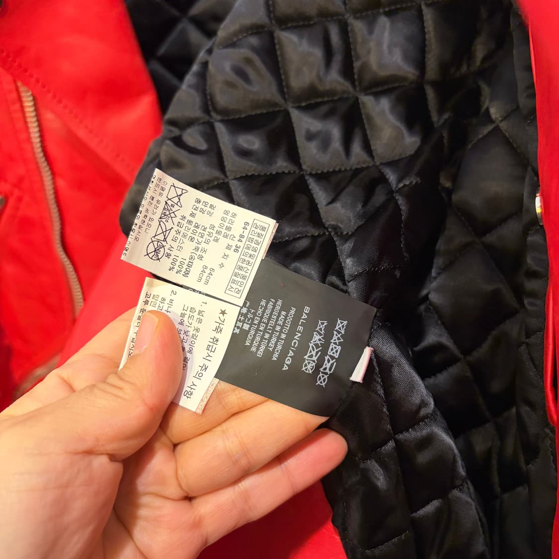 발렌시아가 레드 가죽 라이더 자켓 상품이미지5