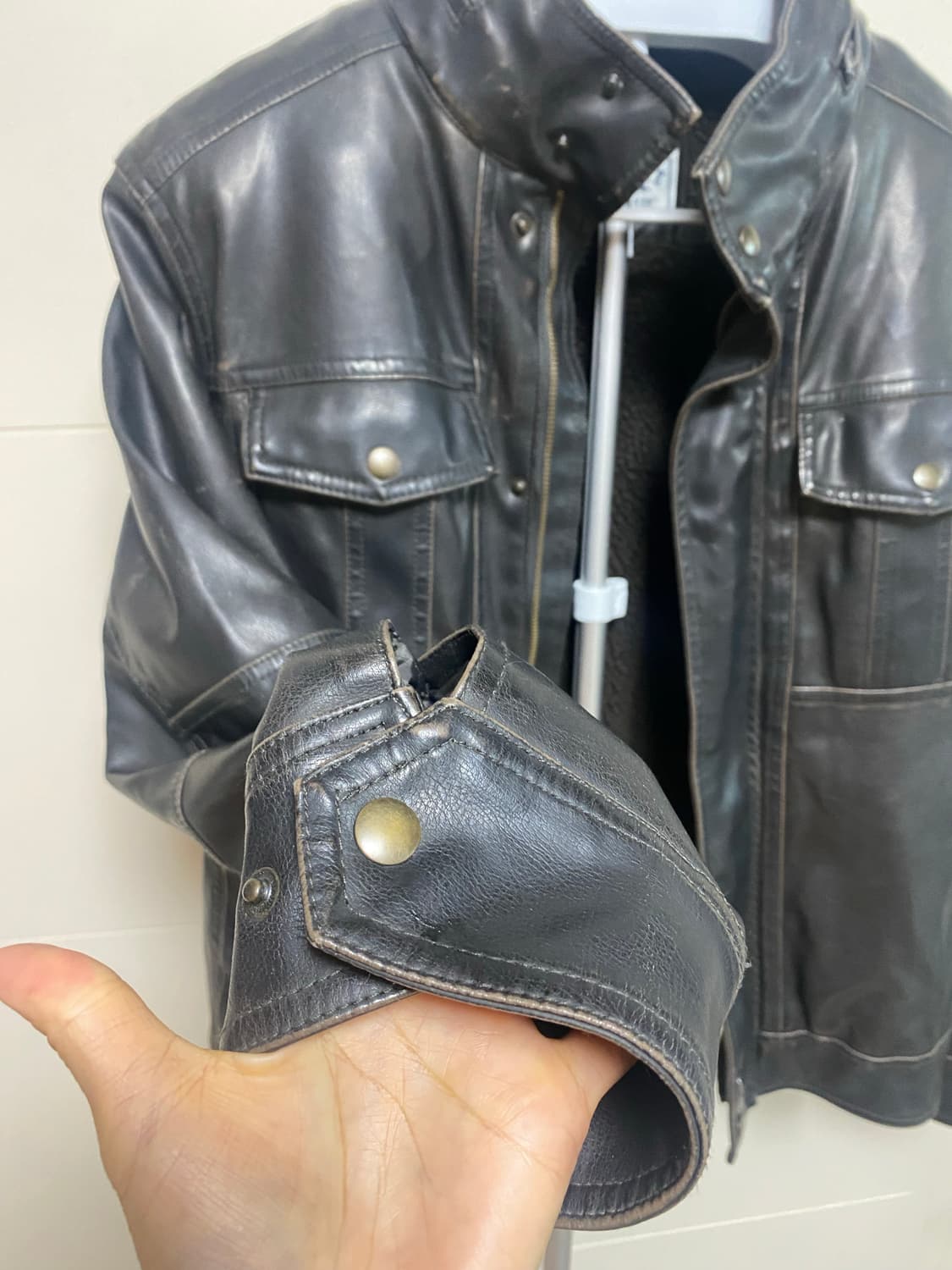 리바이스 빈티지한 가죽 자켓 M 상품이미지4