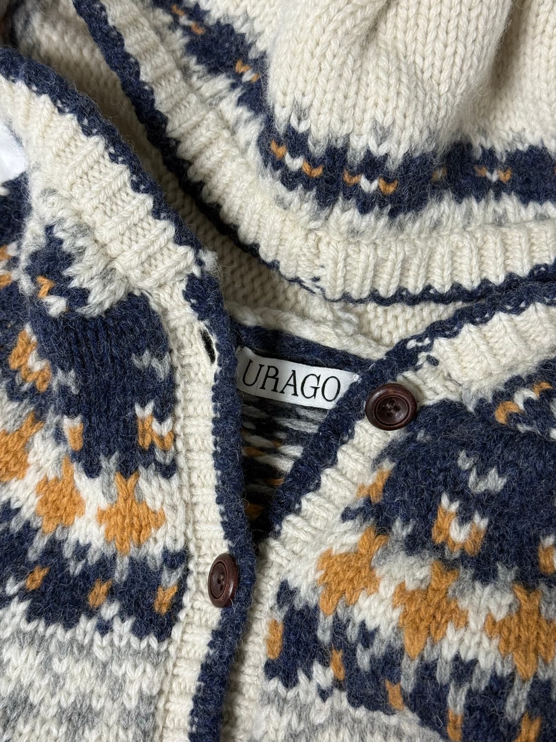 유라고 자카드 후디가디건 상품이미지3