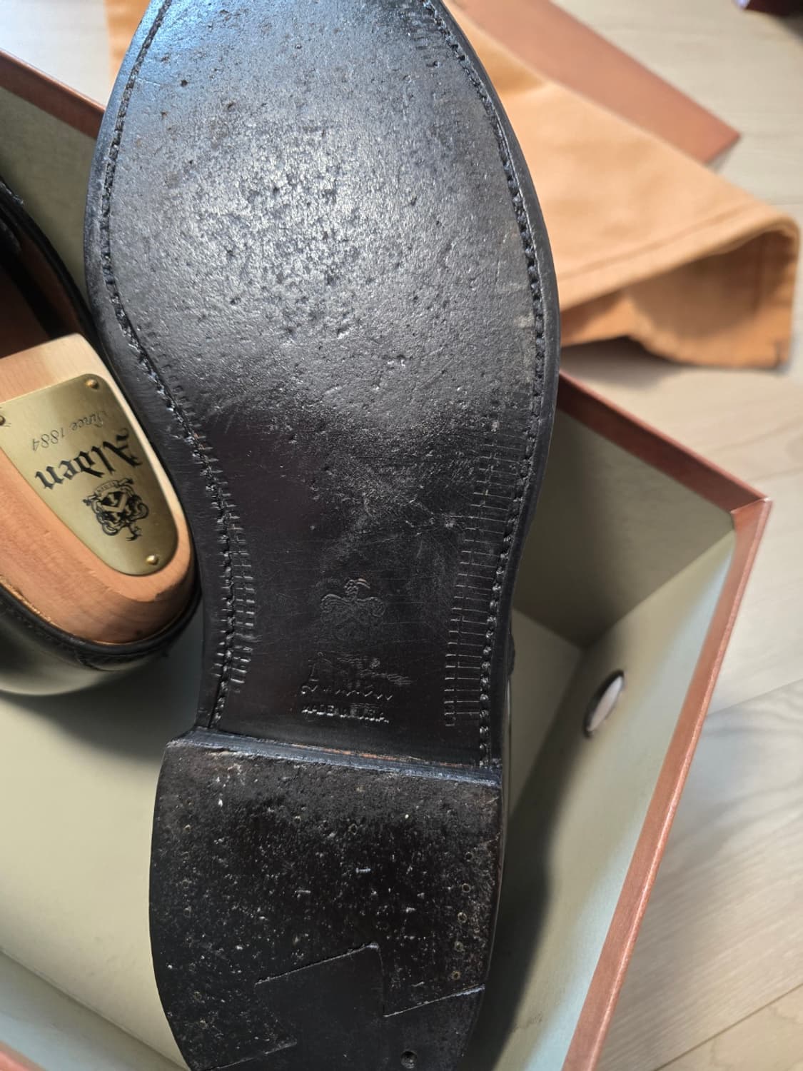 알든(Alden) 블랙 캡토 옥스퍼드 구두(정품 슈트리 포함) 상품이미지8