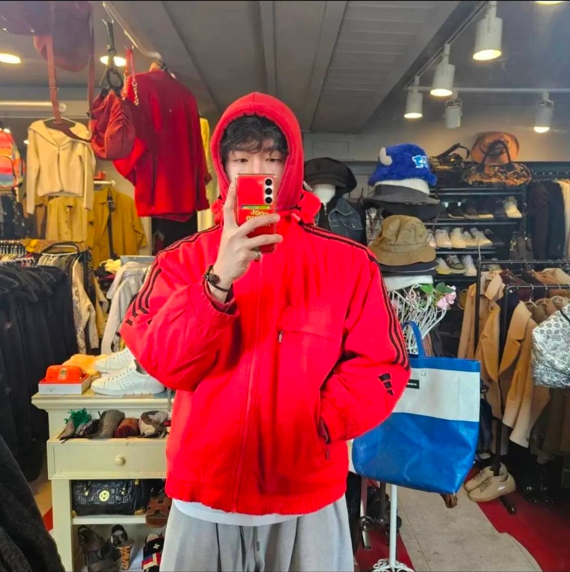 아디다스(Adidas) 올드스쿨 3선 후드 누빔 자켓 상품이미지1