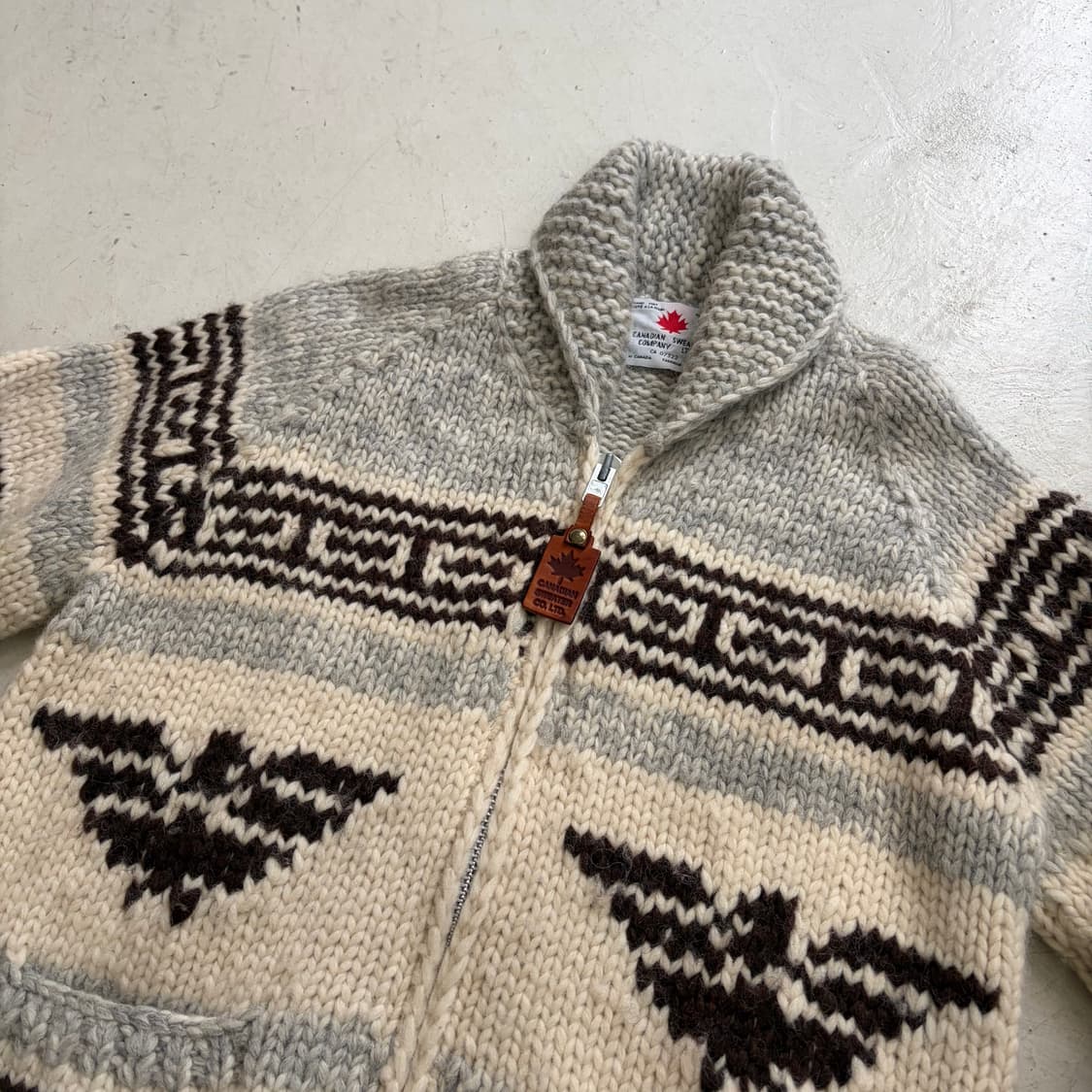 CANADIAN 빈티지 울 코위찬 자켓 L 상품이미지4