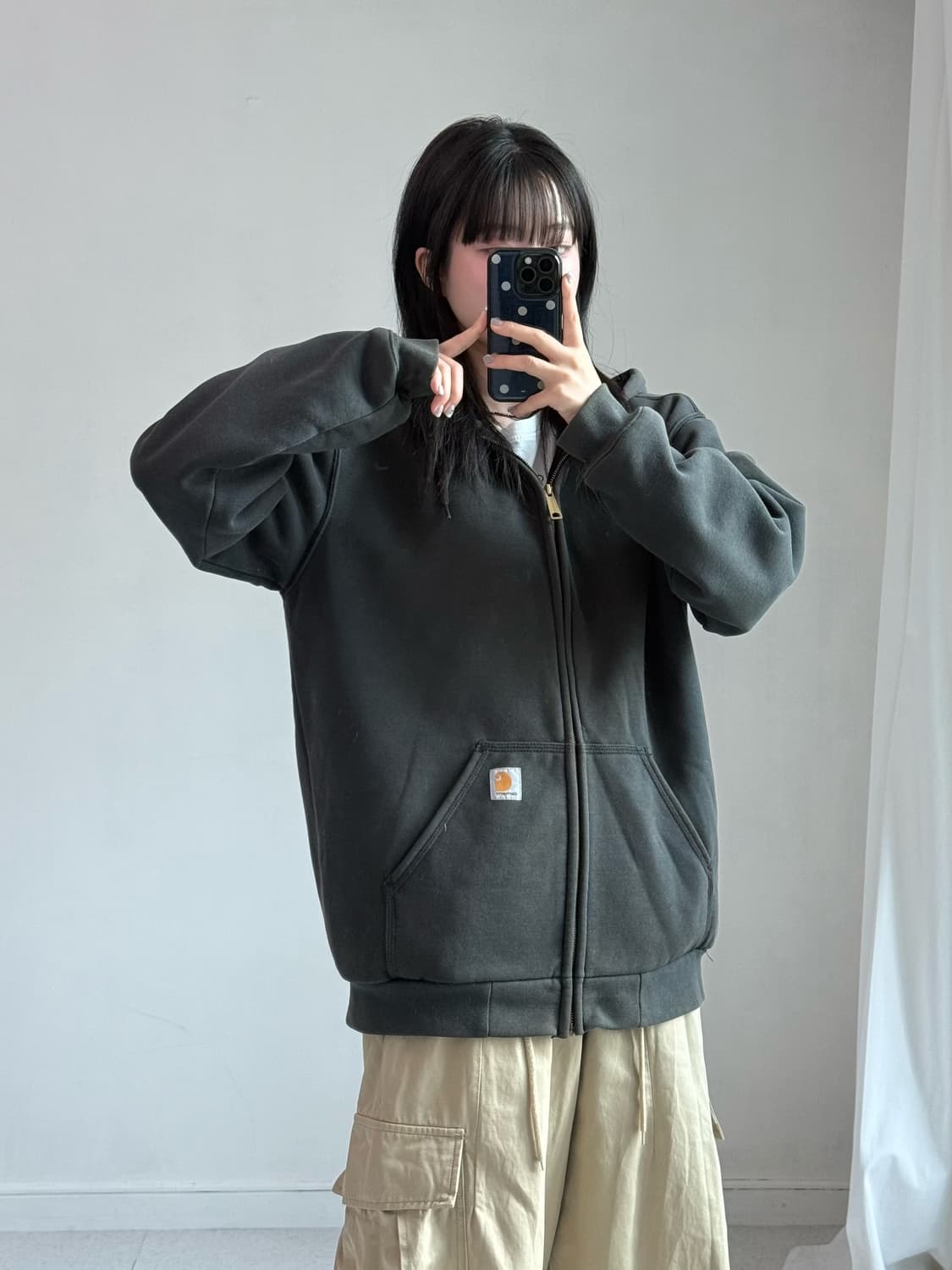 칼하트 블랙 후드집업 상품이미지2