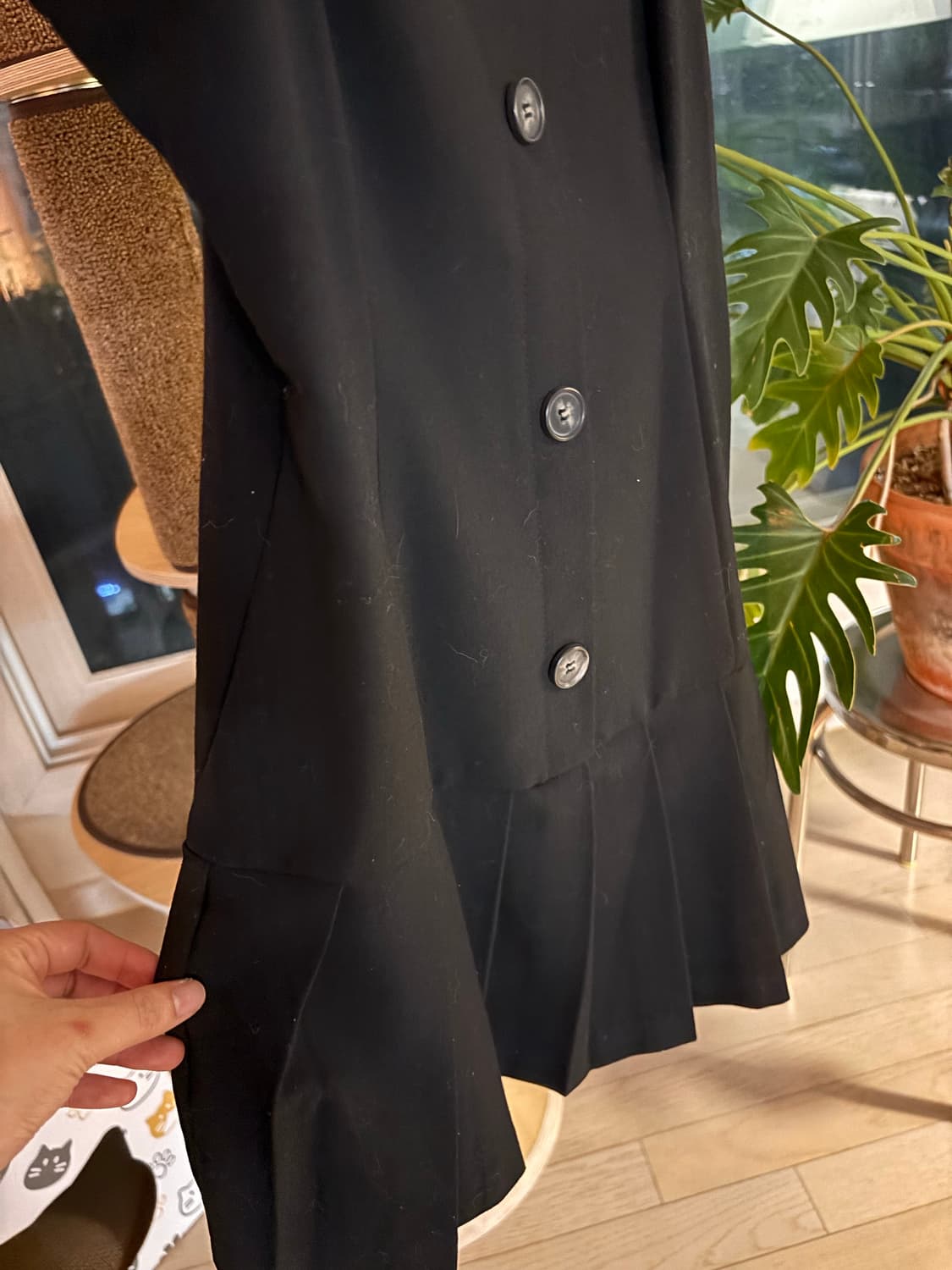 블랙 미니 플리츠 원피스 상품이미지2