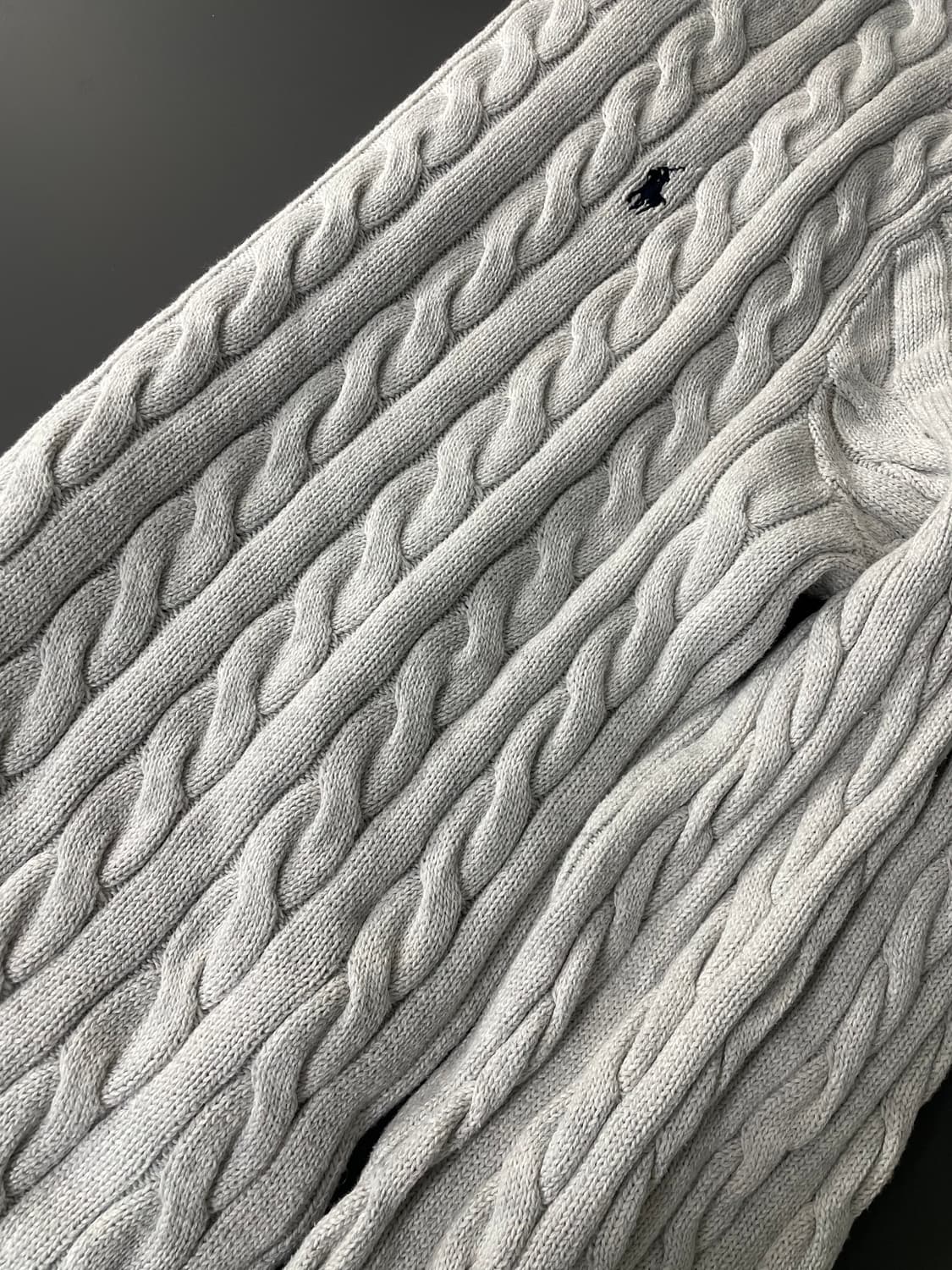 [L] 폴로 랄프로렌 코튼 케이블 꽈배기 니트 QR인증 상품이미지3