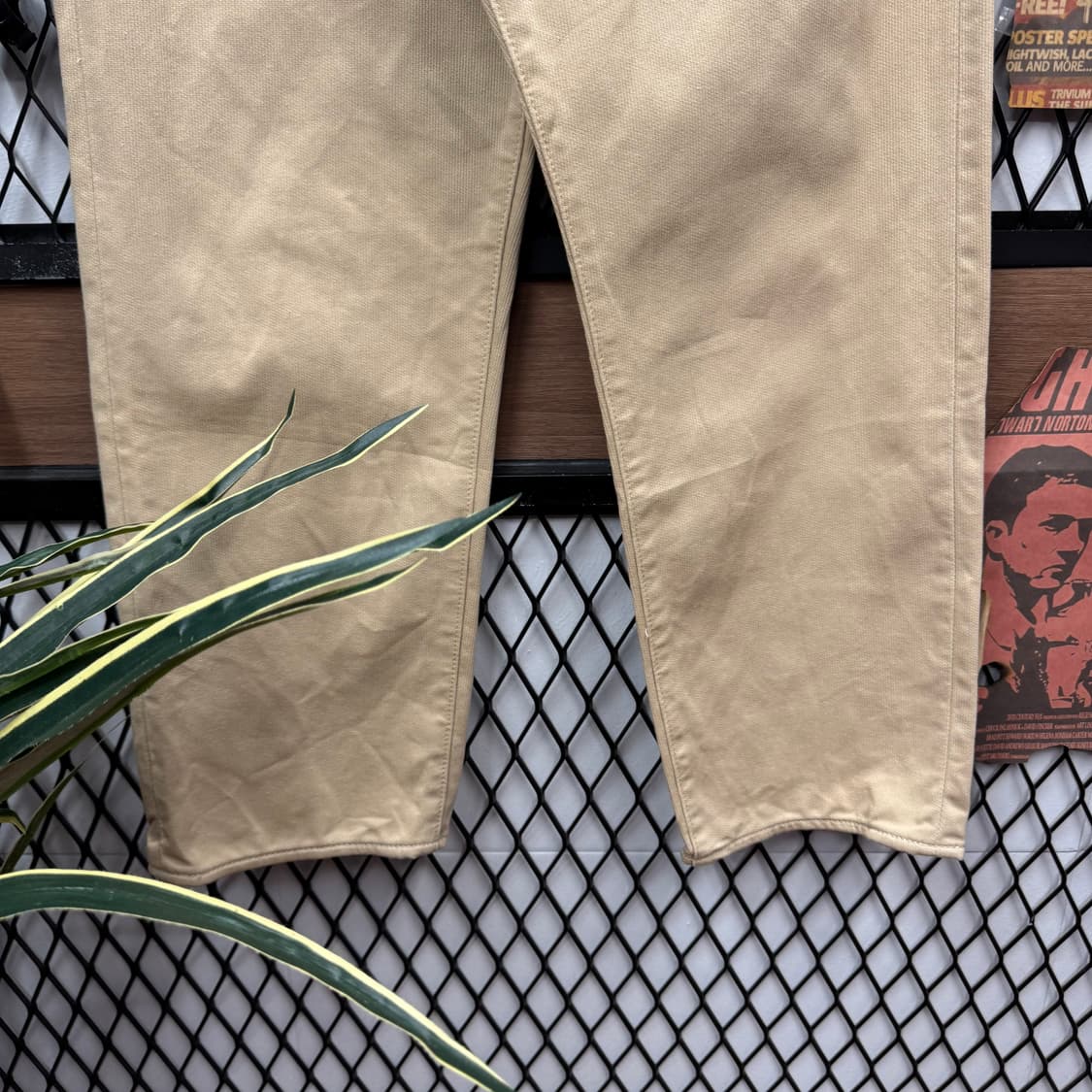 00s 에비수 코튼 팬츠 후면 갈매기 로고 포인트 베이지 상품이미지4