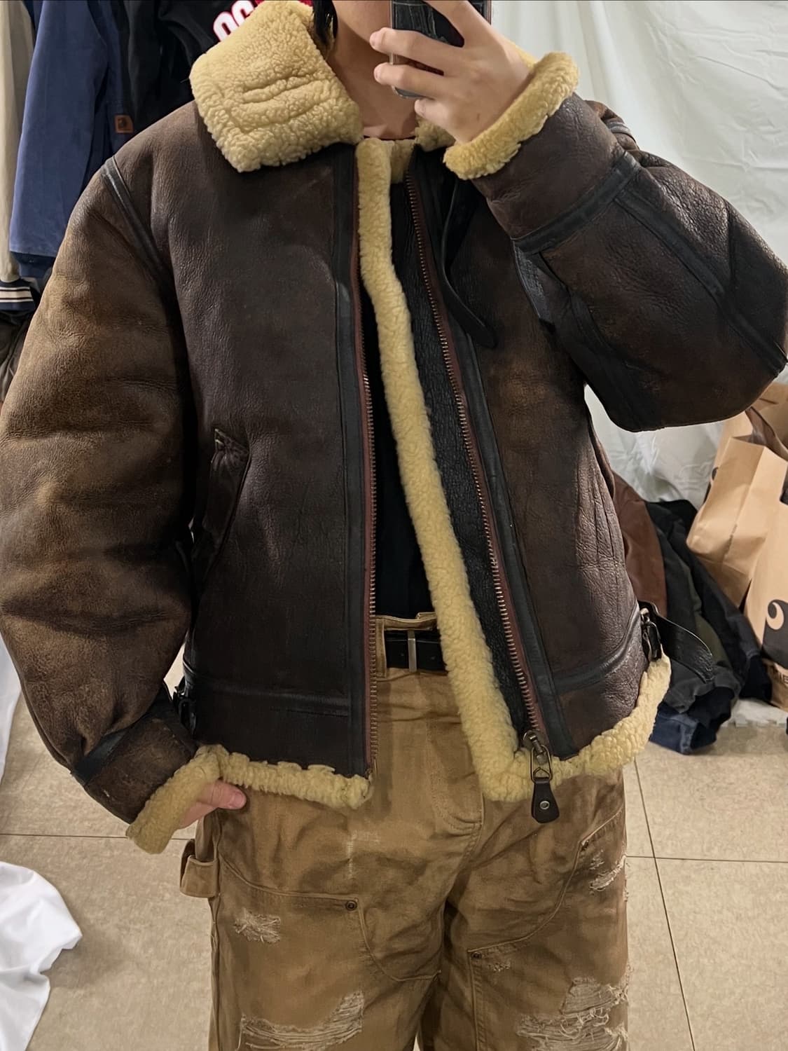 아비렉스 B-3 무스탕 가죽자켓 상품이미지3