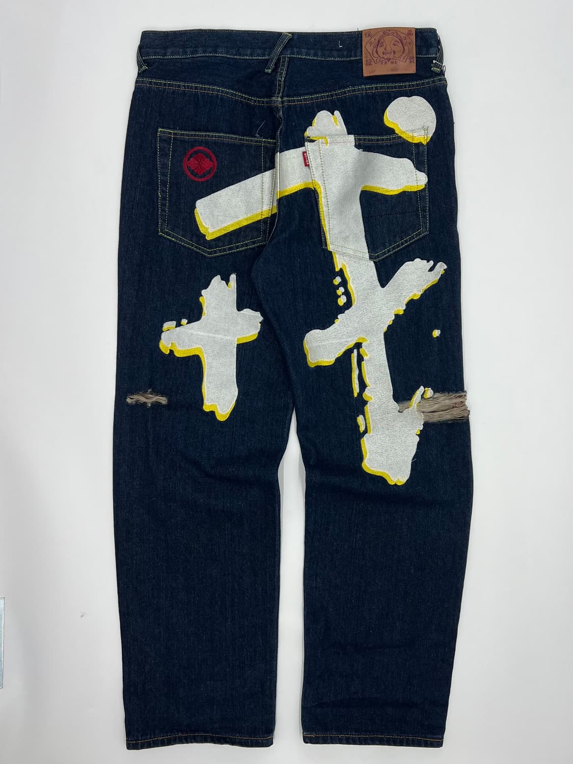 에비수 백 자수 디테일 데님 팬츠 상품이미지1