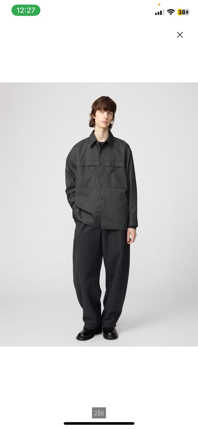 XL) 유니클로 u 유틸리티오버사이즈 셔츠 다크그레이 상품이미지2