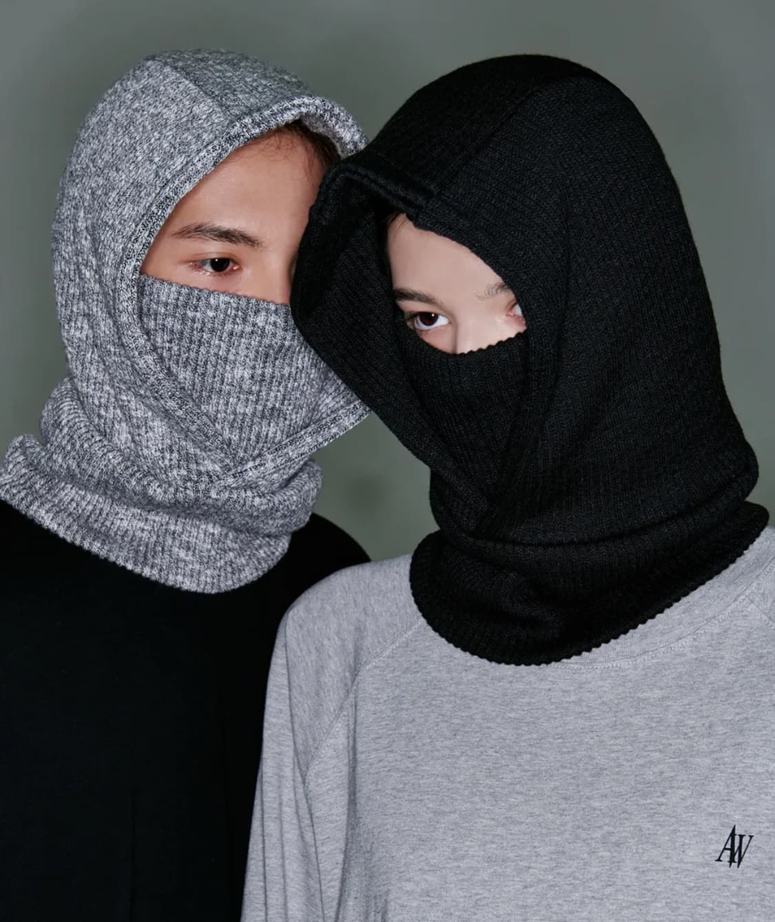 어텐션로우 니트 바라클라바 블랙 상품이미지1