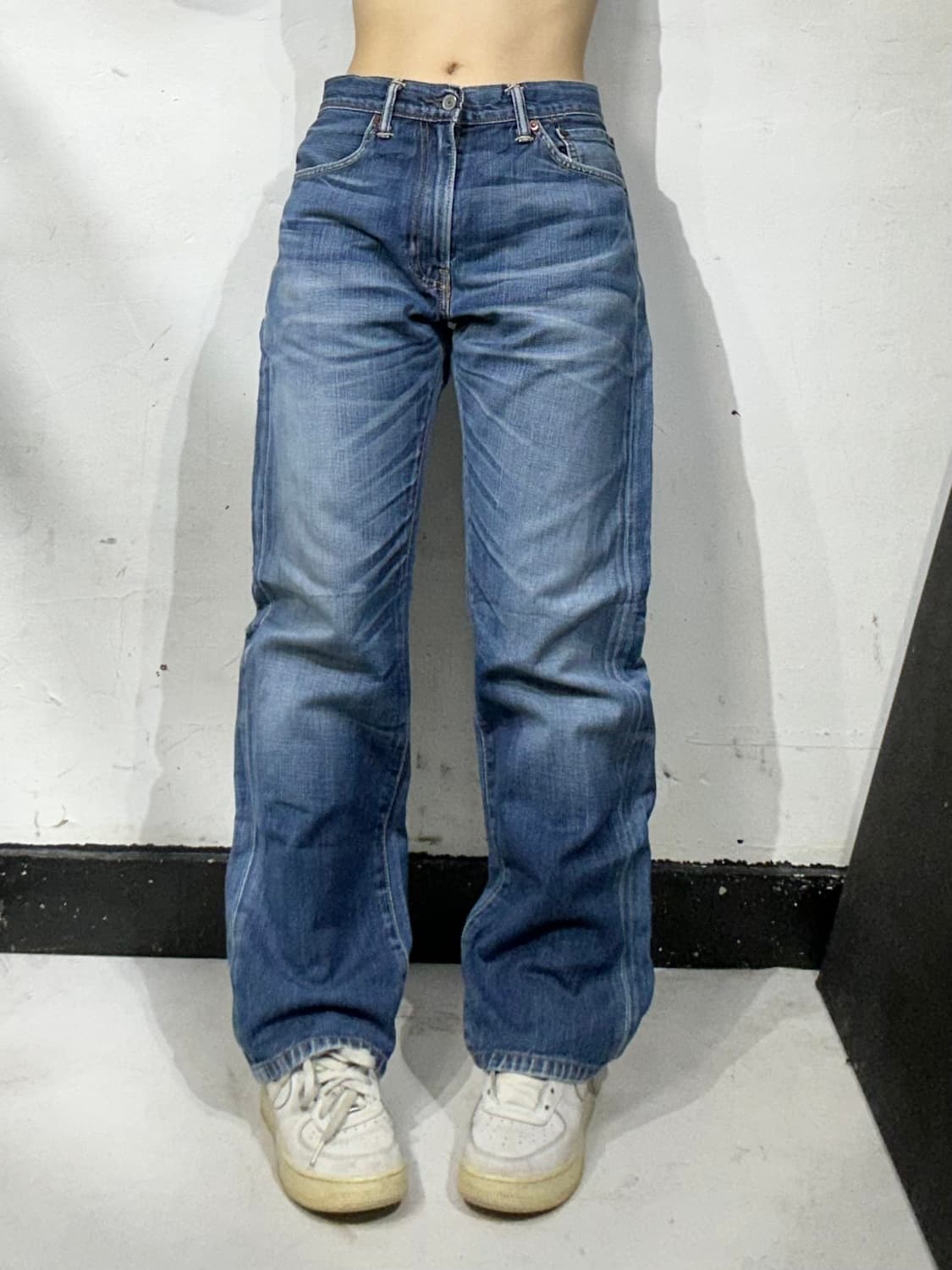 리바이스 505 중청 와이드 데님 청바지 32 상품이미지2