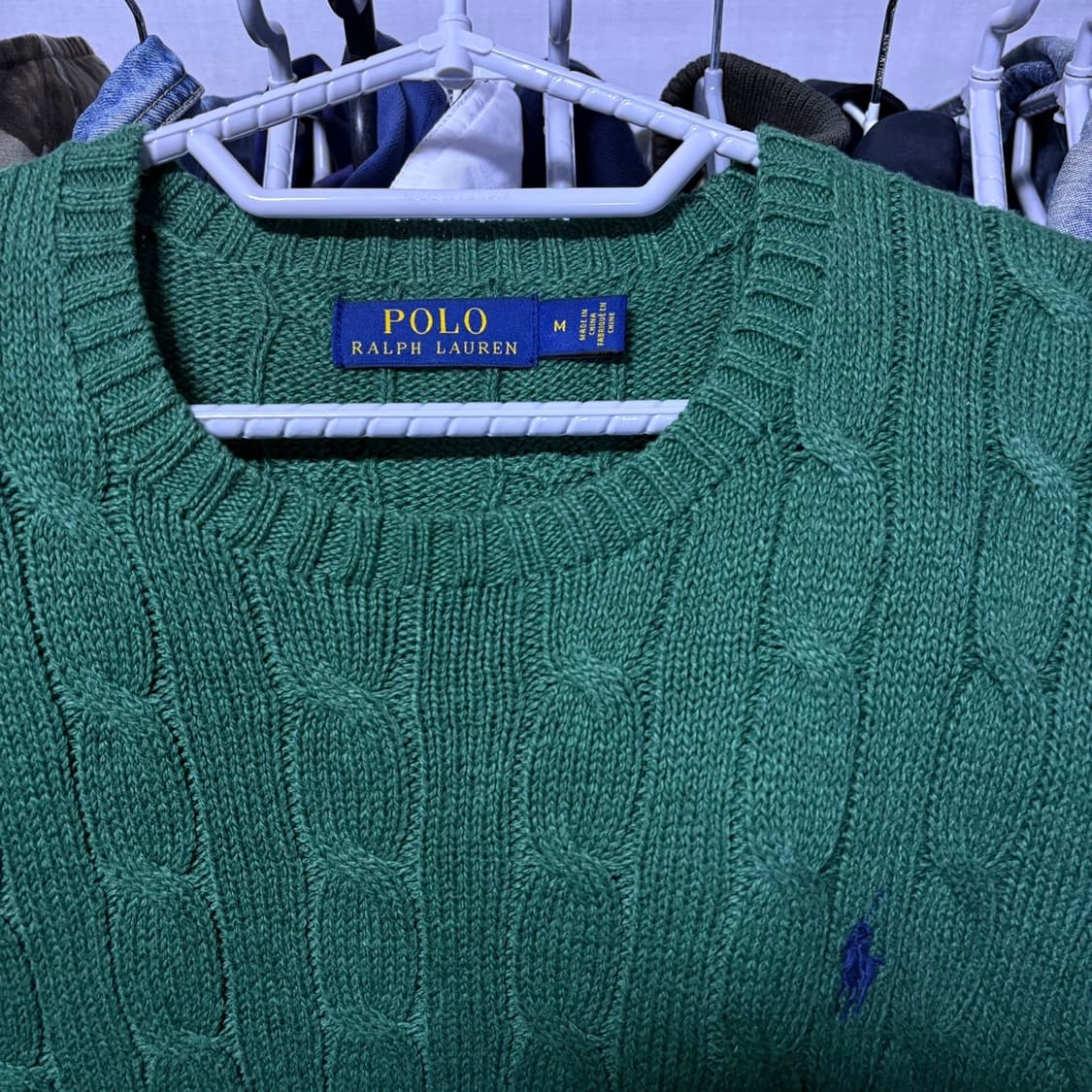 폴로 랄프로렌 케이블 니트 그린 M 상품이미지2