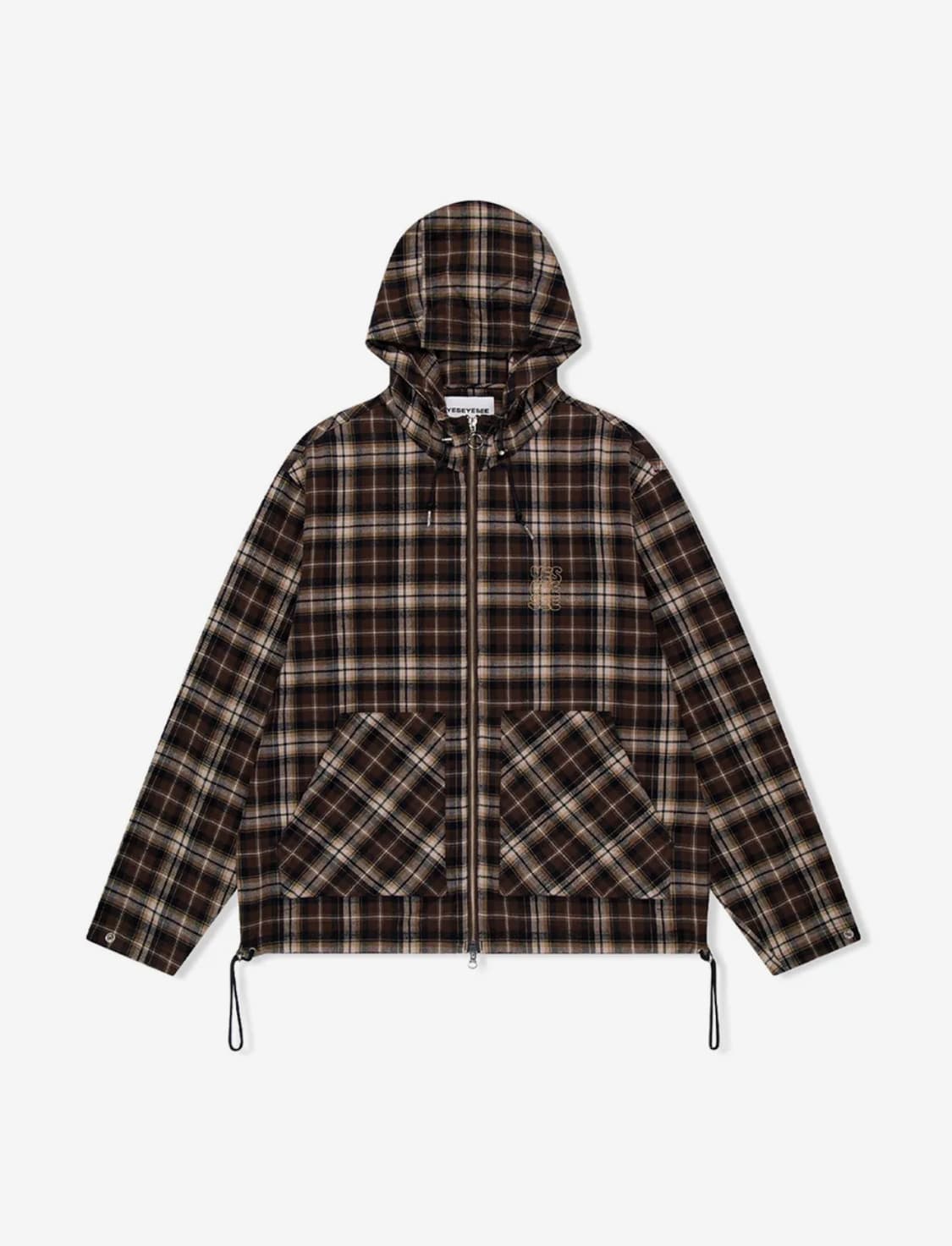 예스아이씨 체크 자켓 브라운 XL 상품이미지1