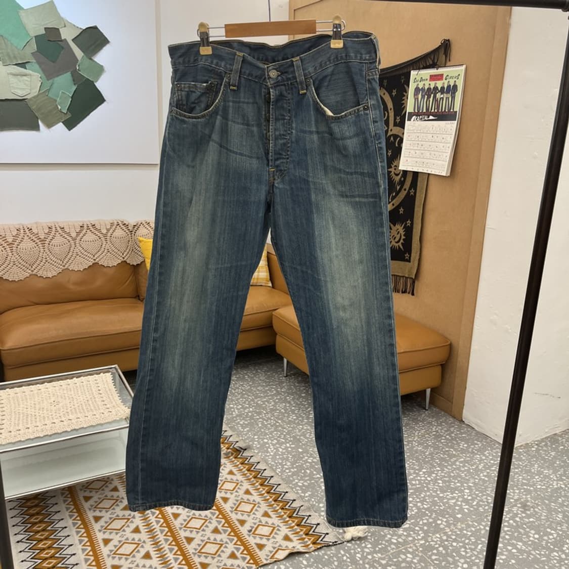 리바이스 501 올드스쿨 빈티지 워싱 진청 데님팬츠 32인치 C11004 상품이미지3