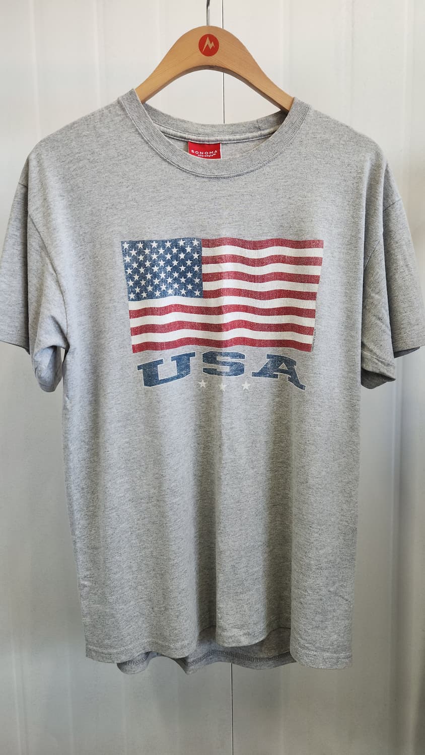 00'S SONOMA VINTAGE USA 성조기 루프휠 반팔티 M사이즈 상품이미지1
