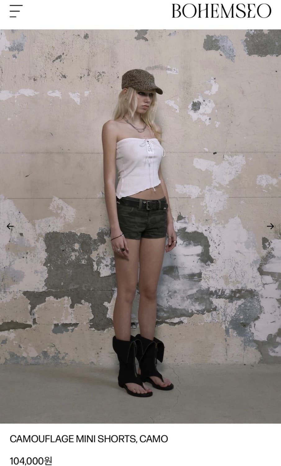 보헤미안서울 카모플라쥬 미니 숏츠 상품이미지3