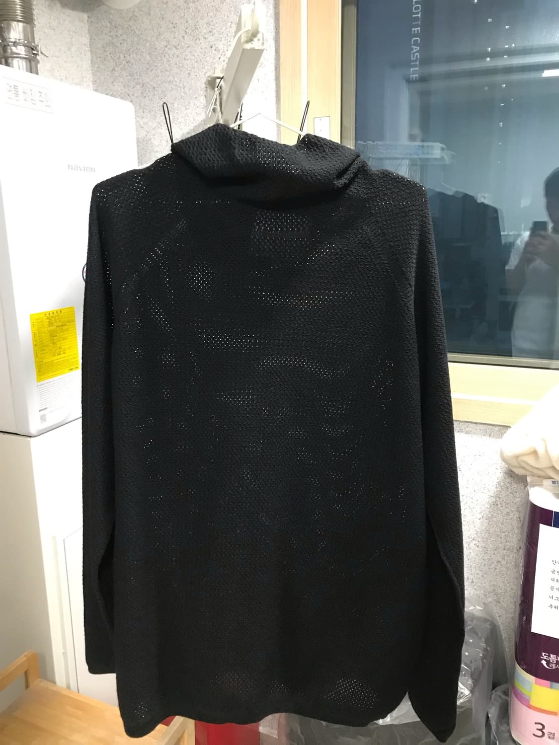 골드윈제로 25fw 홀그먼트 니트탑 size4 black 상품이미지1