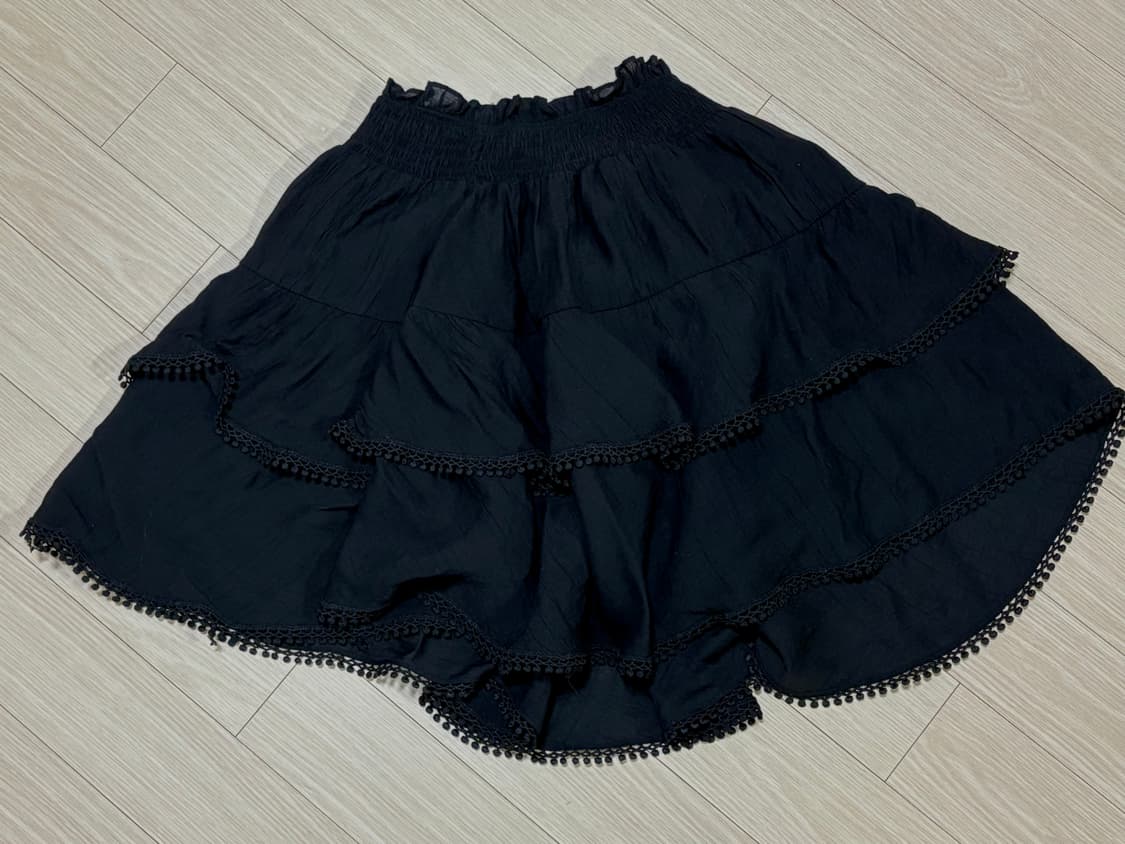 고딕 고스 블랙 고스로리 캉캉 레이어드 스커트  상품이미지2