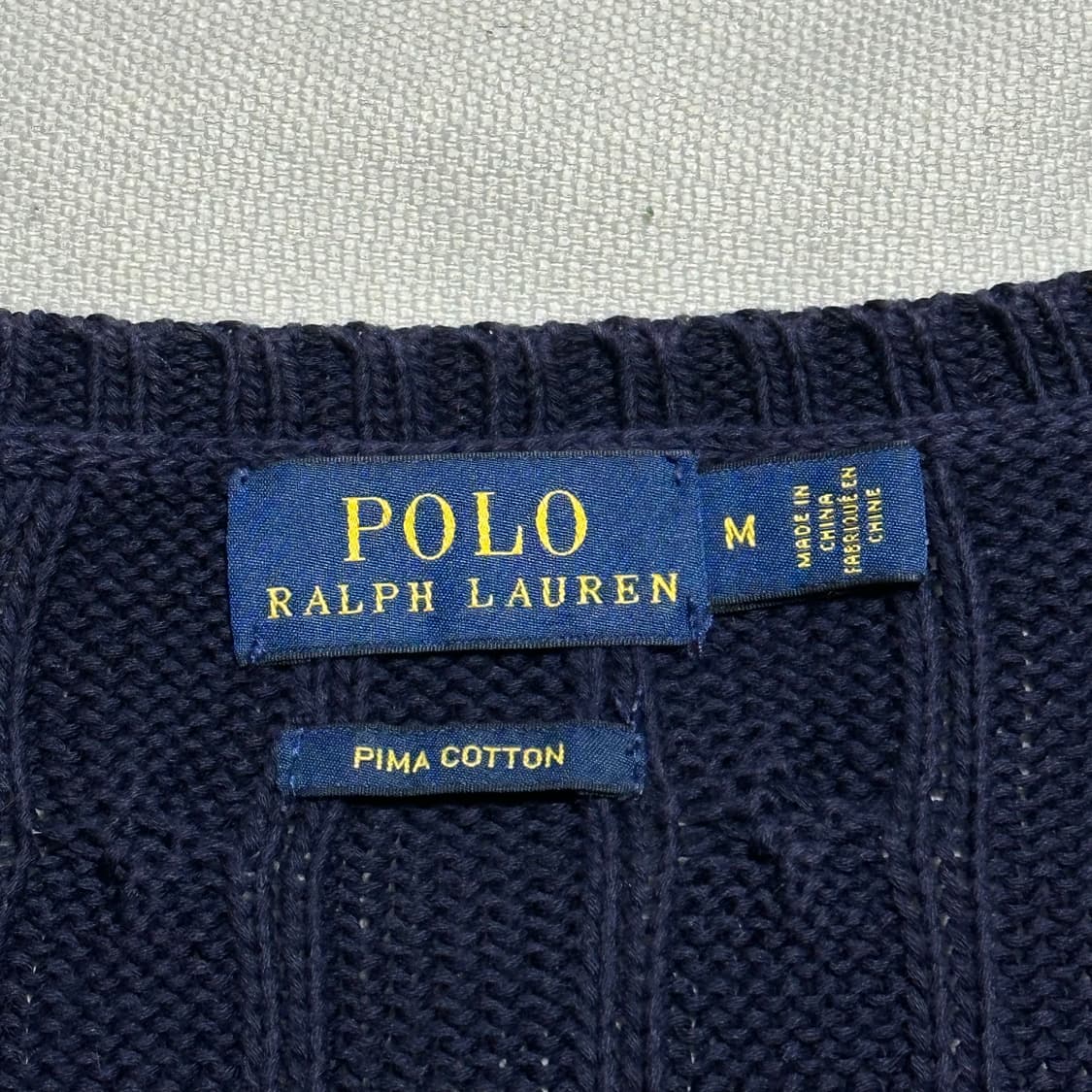 M 폴로랄프로렌 브이넥 케이블 네이비 니트 상품이미지4
