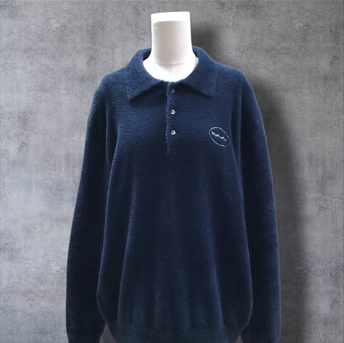 [L] 디스이즈네버댓 네이비 샤기 카라티셔츠 상품이미지3