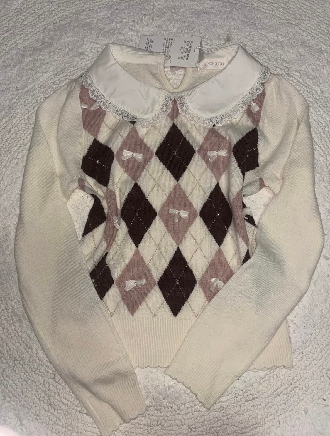 리즈리사 아가일 니트 깔 로디스포토 히메갸루 로걀탑 짜잔씨 라떼갸루 핀터 상품이미지2