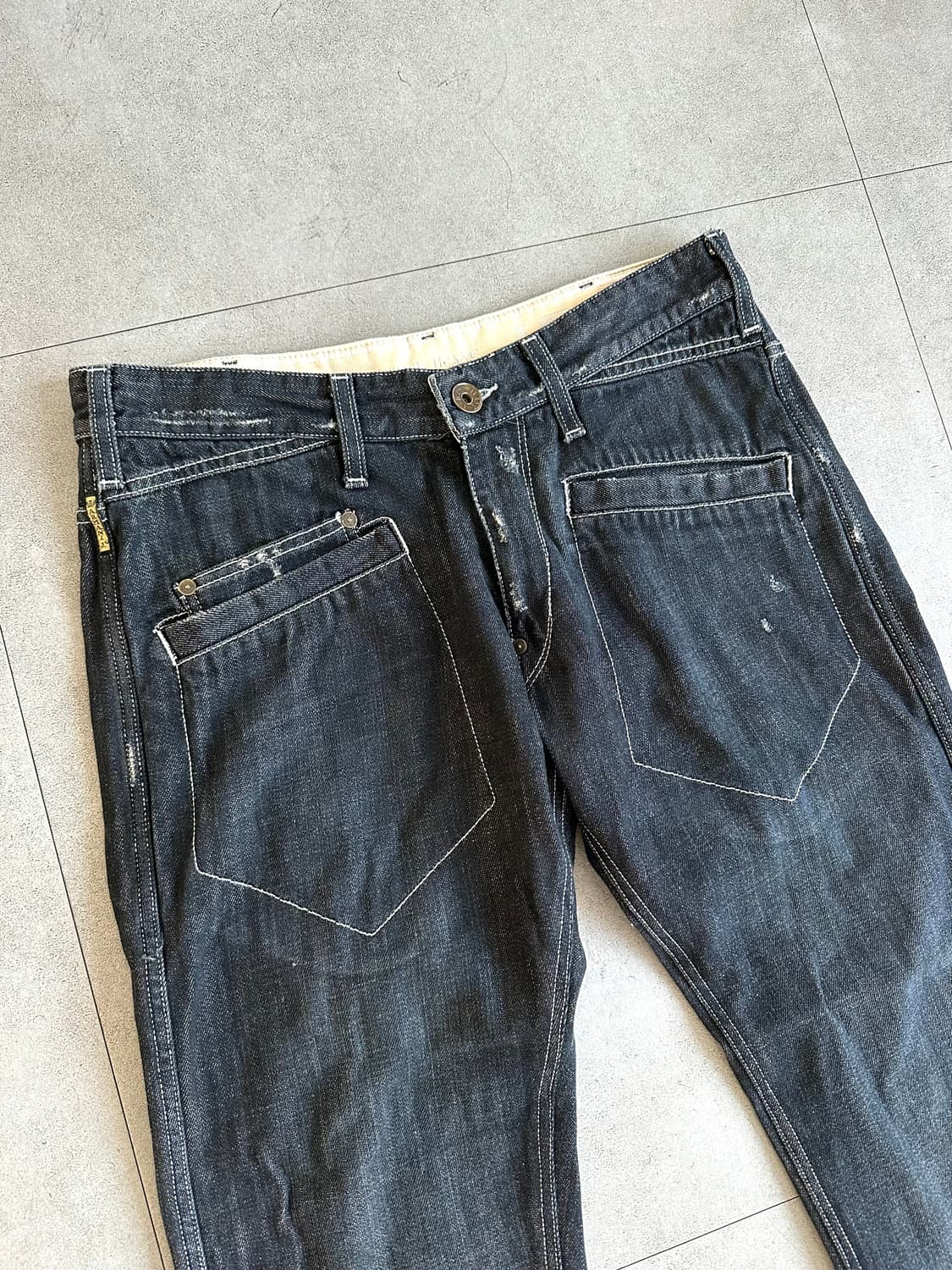 알마니 2000s 디스트로이드 포켓 새깅진 상품이미지4