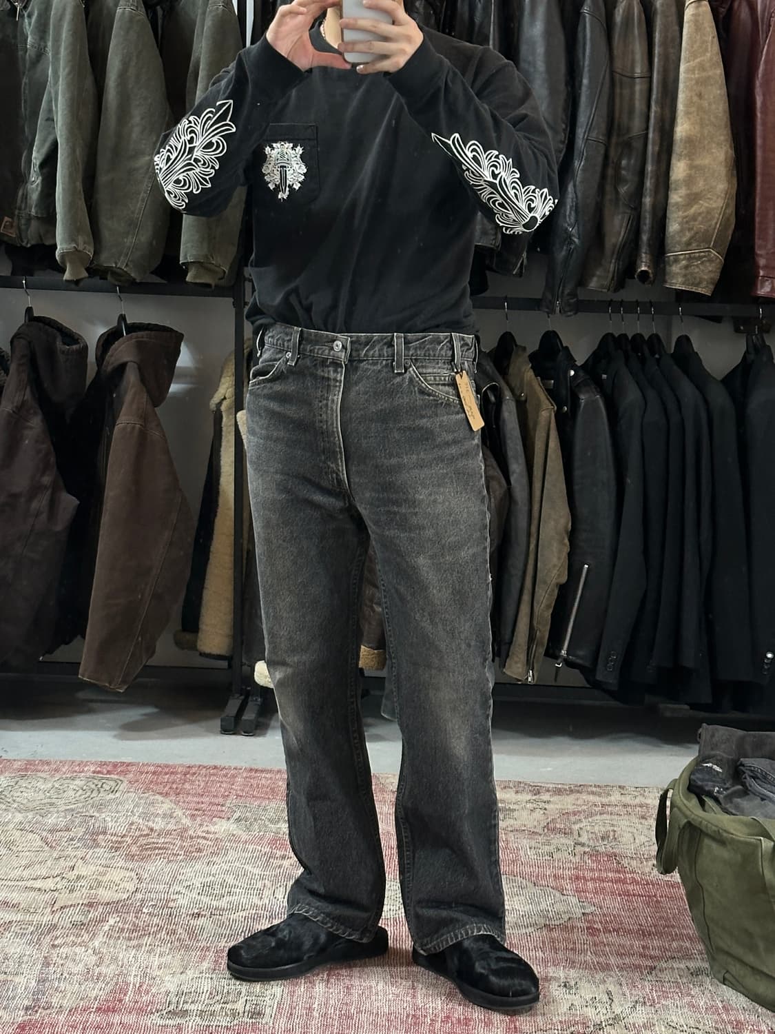 90's USA Made 리바이스 517 블랙 부츠컷 플레어진 상품이미지2