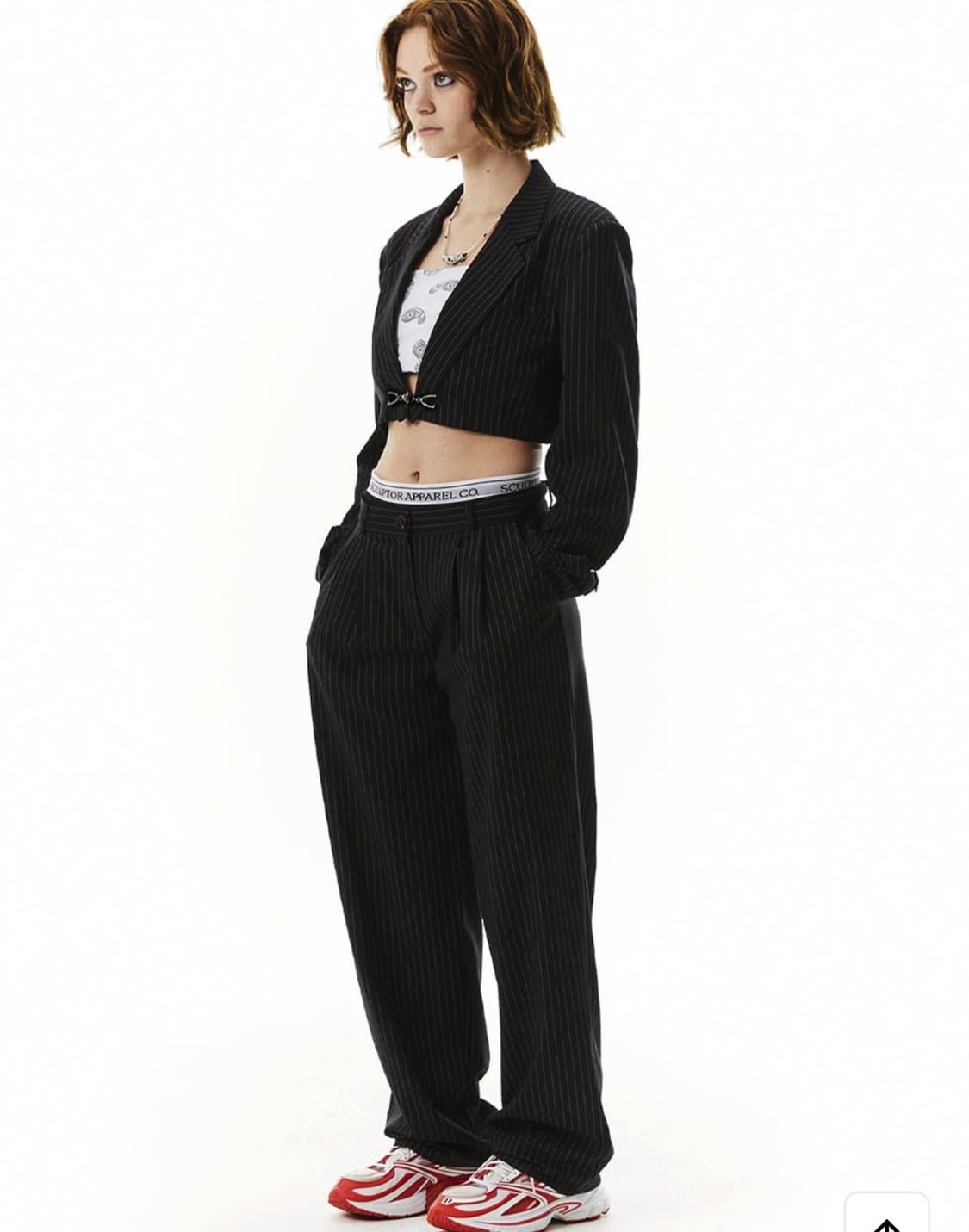 스컬프터 Horsebit Cropped Blazer Black Pin  상품이미지4