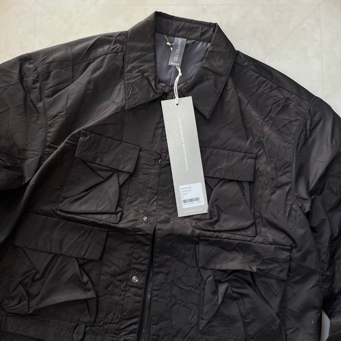 새상품)언어펙티드 레이어드 피셔맨 점퍼 블랙 상품이미지4