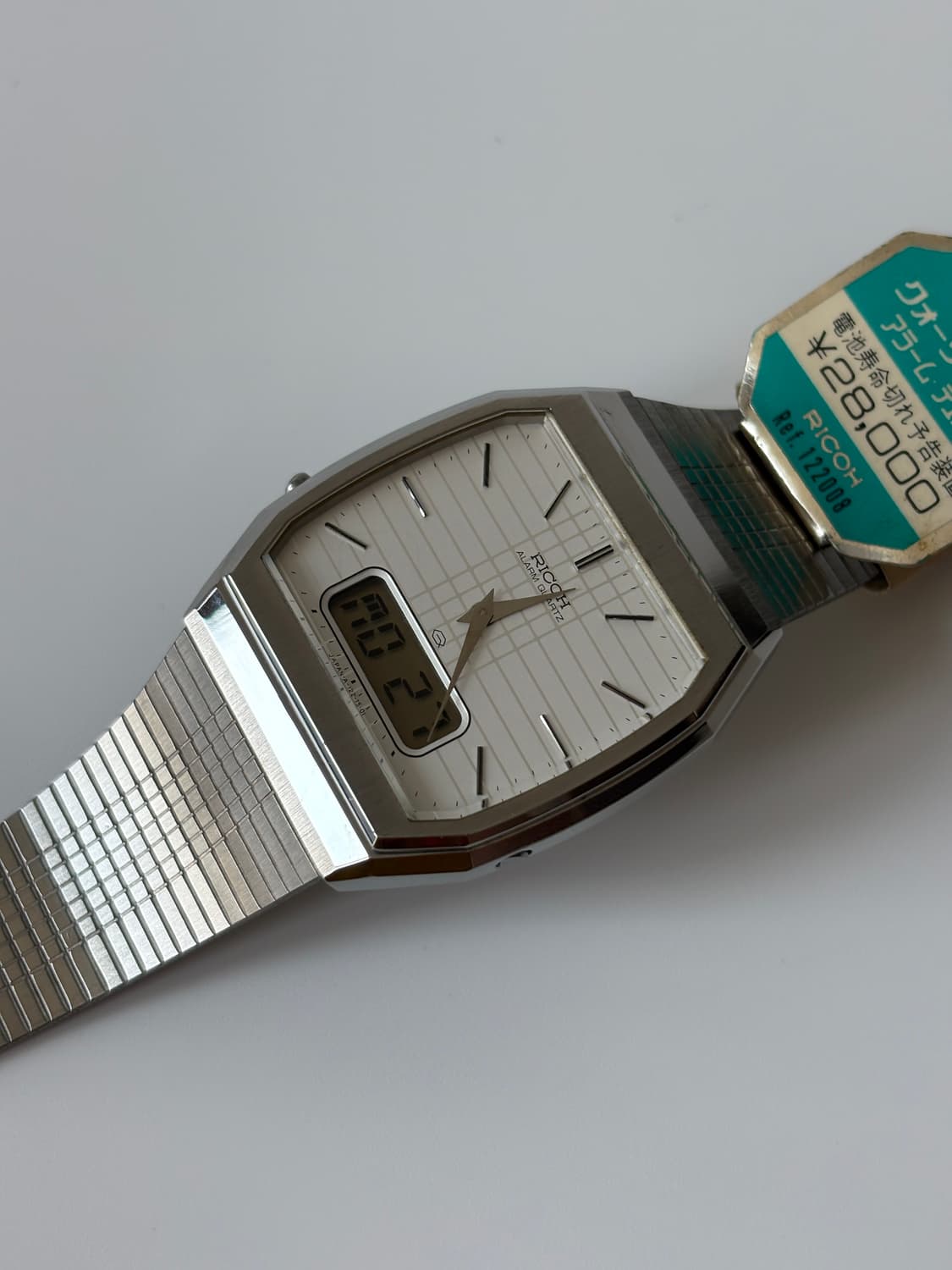 리코 1980년대 실버 스퀘어 리쿼츠 아나디지 남성 데드스탁 상품이미지1