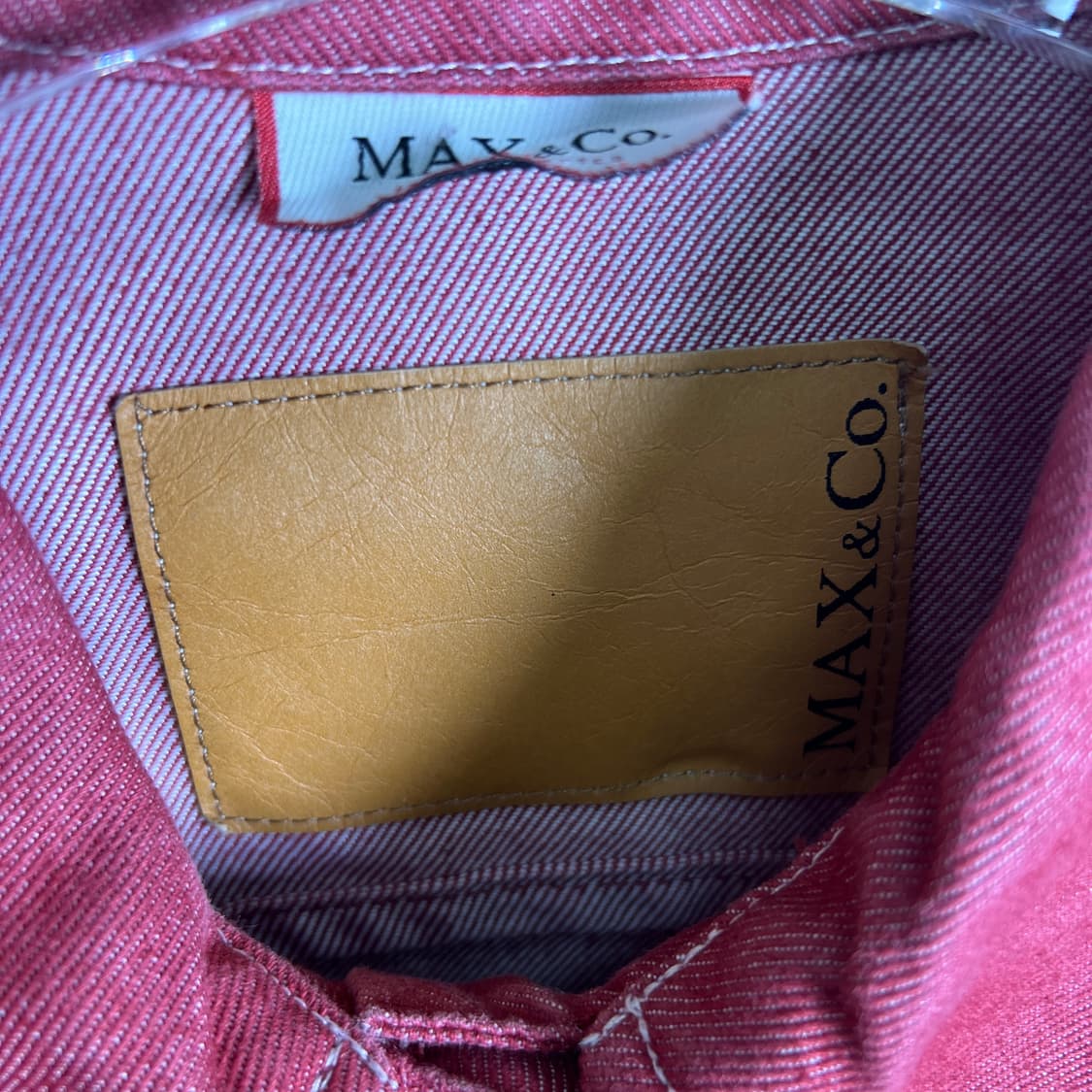 막스앤코 레드 데님 코튼 트러커 자켓 38 상품이미지3