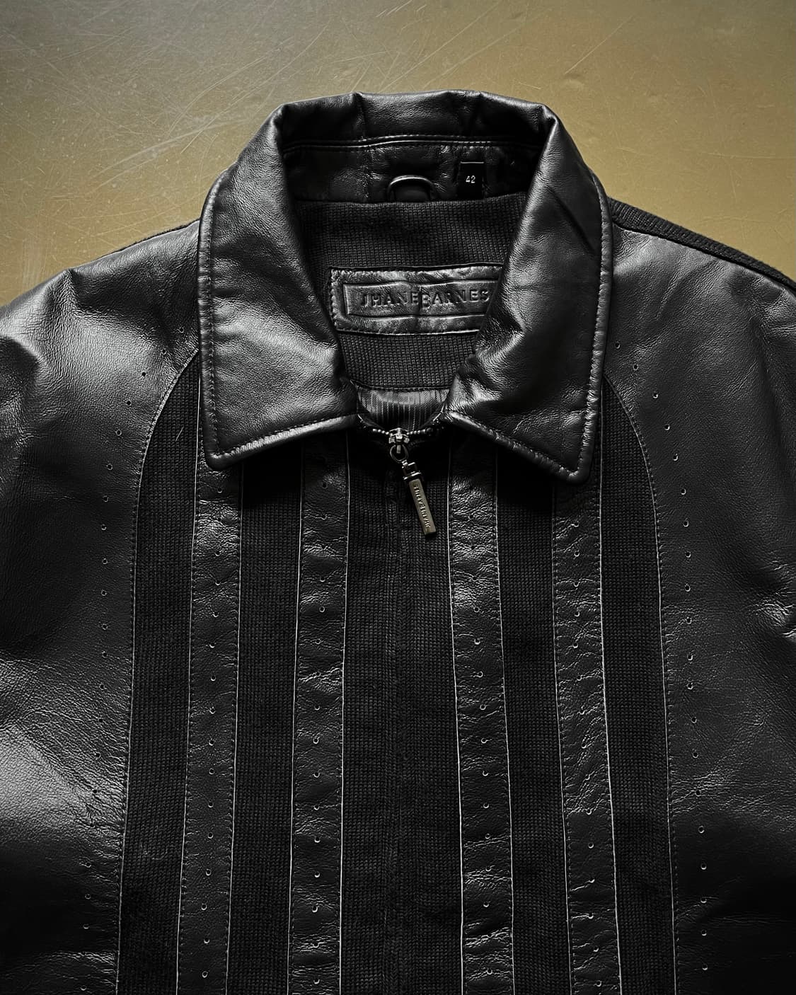 Jhane Barnes Leather Panel Stripe Jacket 상품이미지4