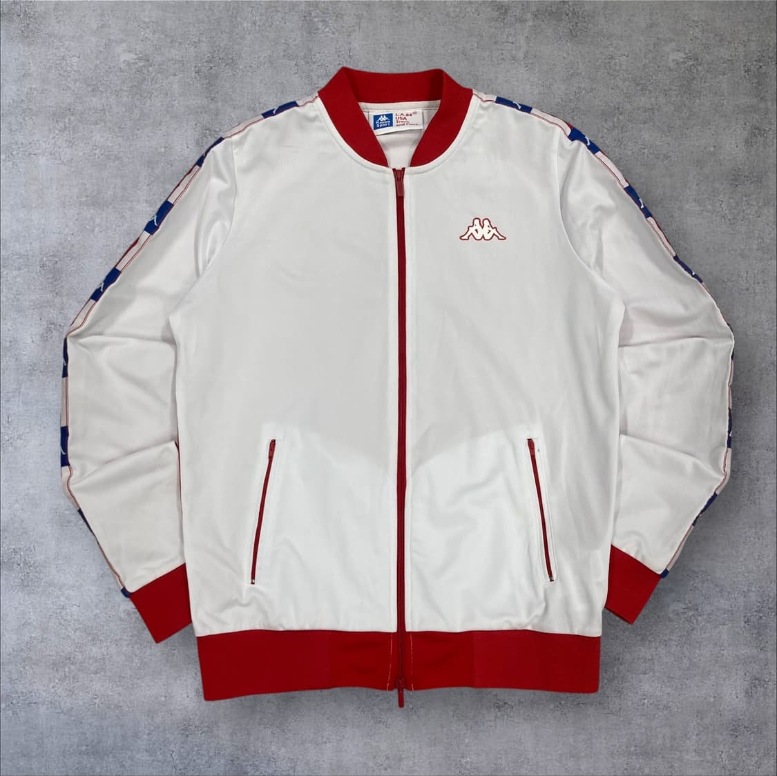 카파 화이트 레드 컬러 USA 스펠아웃 트랙탑 져지 상품이미지1