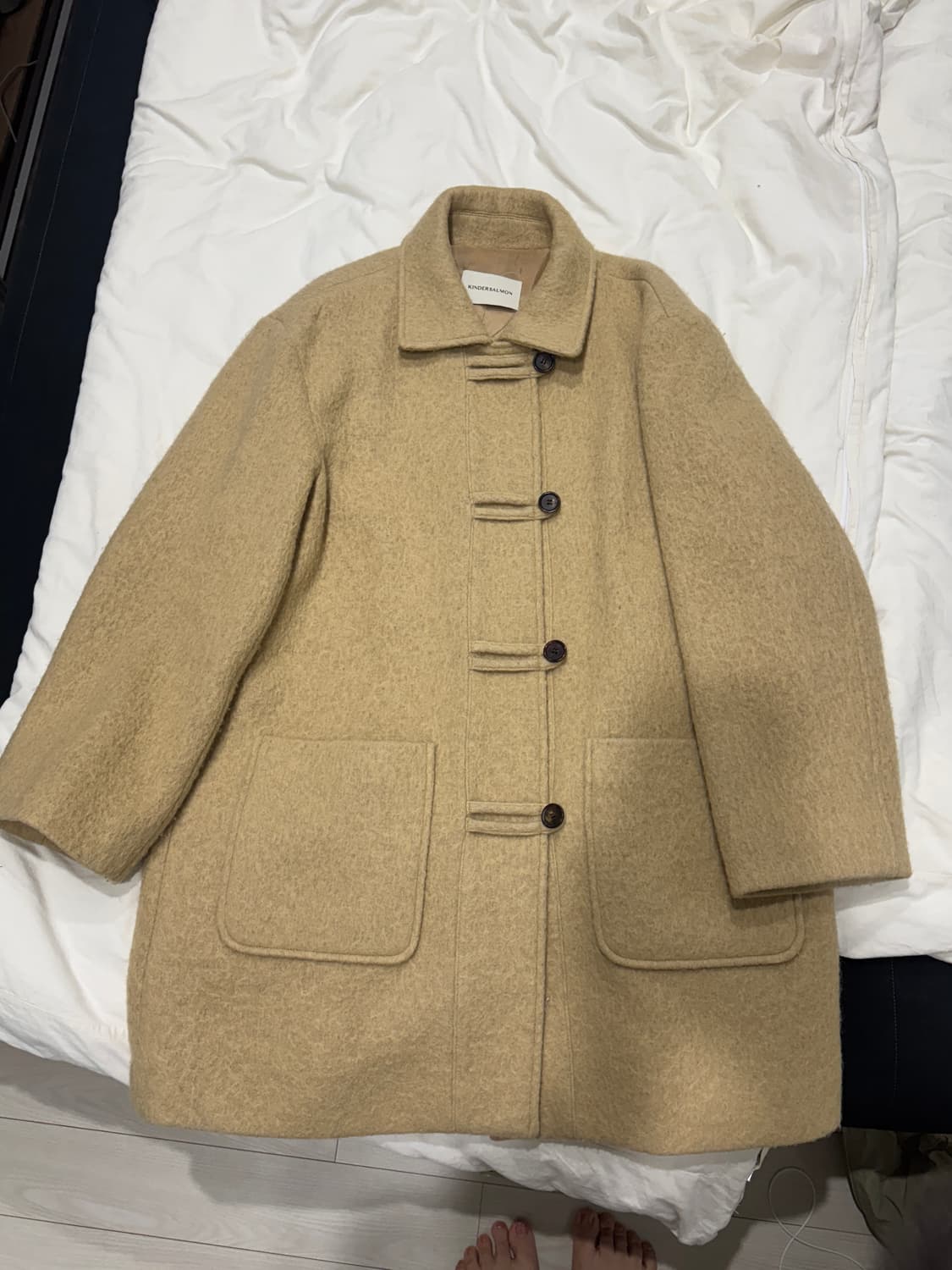 킨더살몬 alpaca jeanne half coat bone 상품이미지3