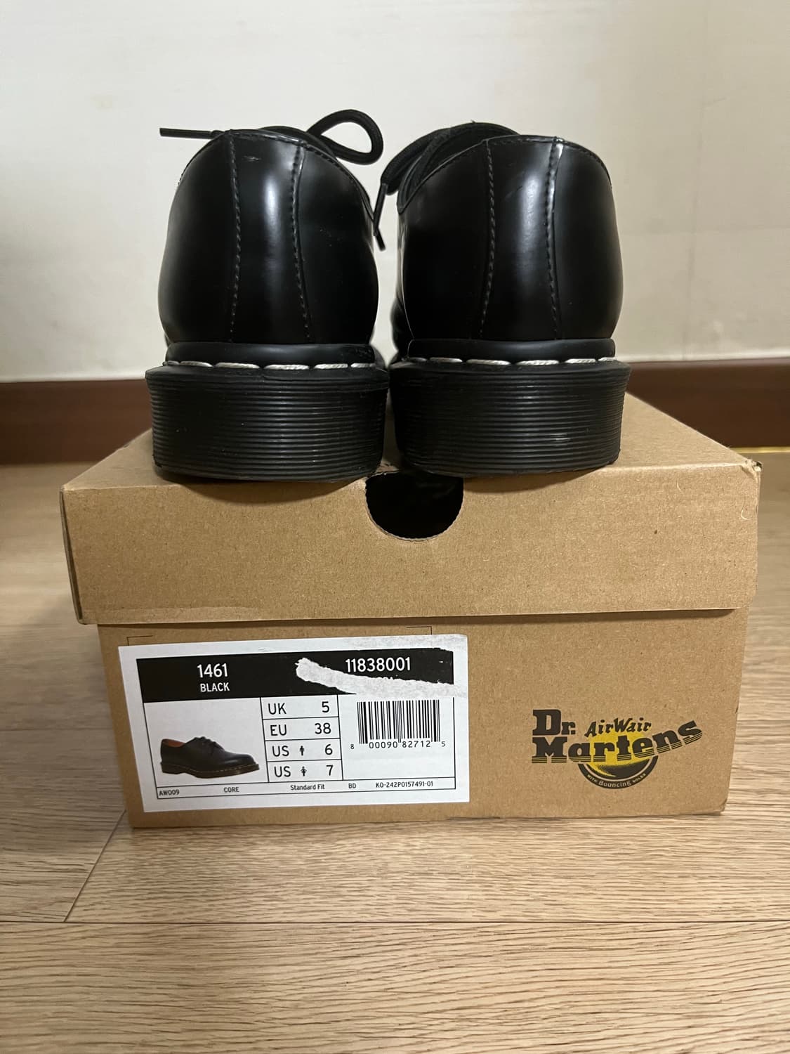 Dr. Martens 1461 WS Black Smooth 상품이미지4