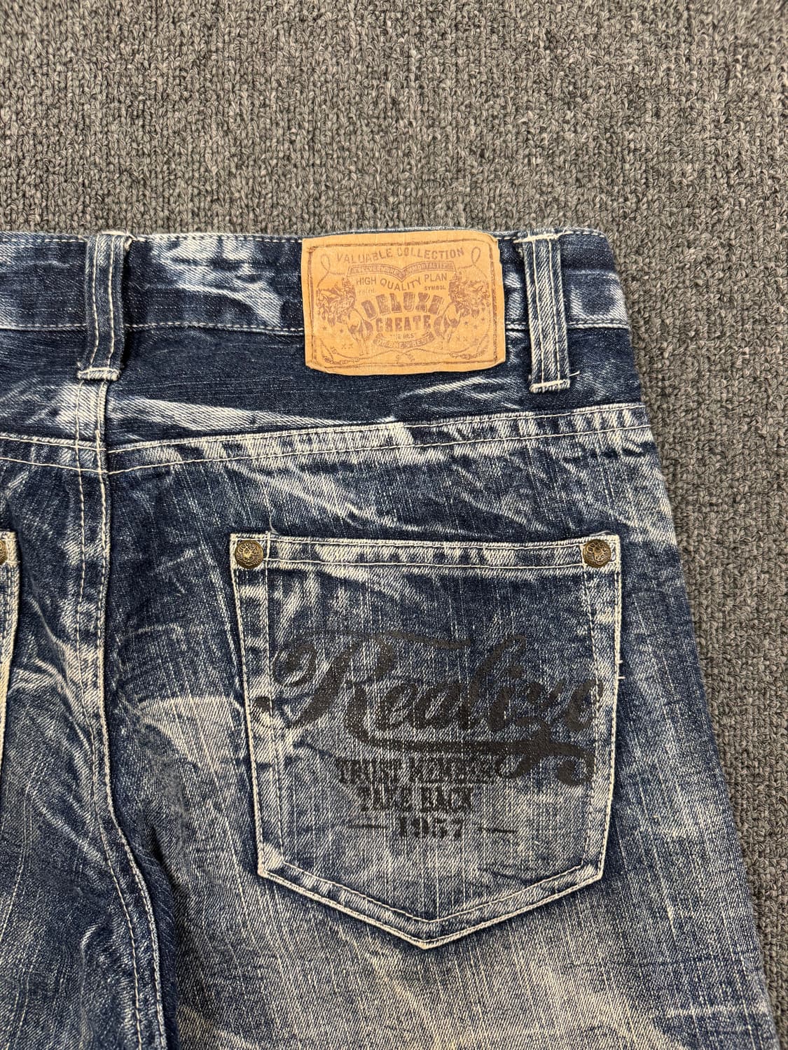 OS)Japanese vintage 워싱 Y2K 패치 프린팅 여성 데님팬 상품이미지6