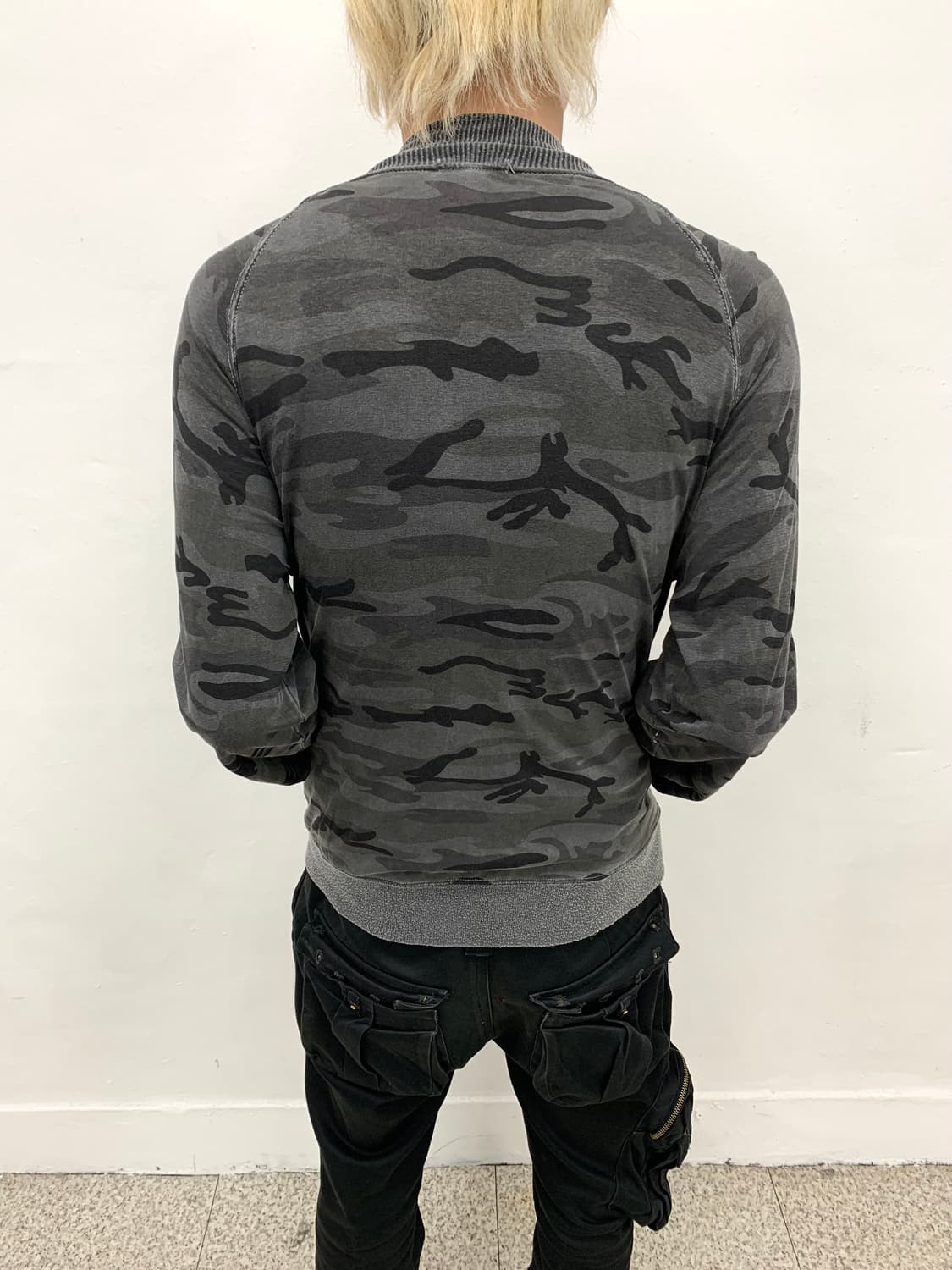 Camo pattern shirring detail jacket  상품이미지3