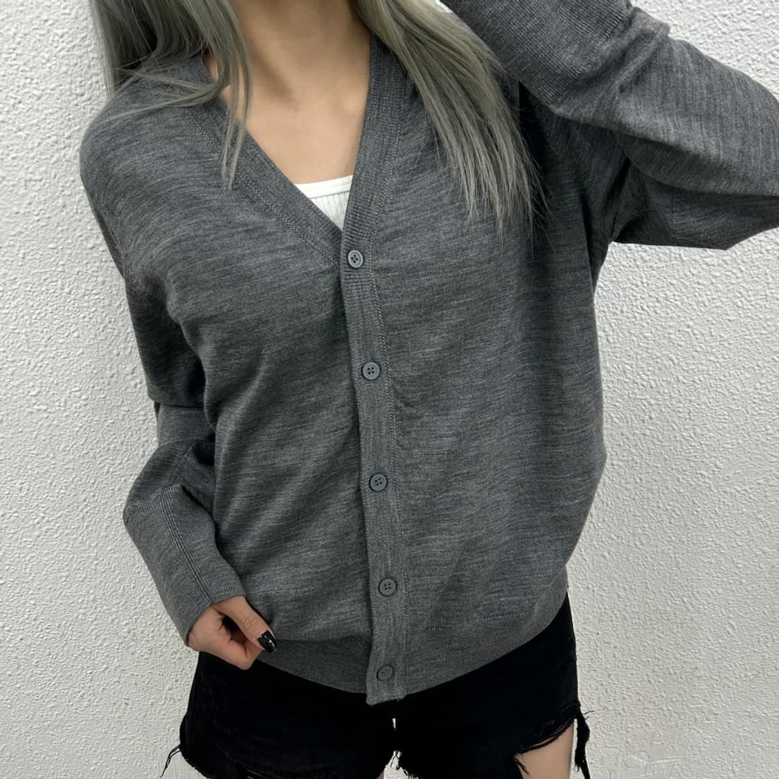 코스 그레이 니트 가디건 M 상품이미지2