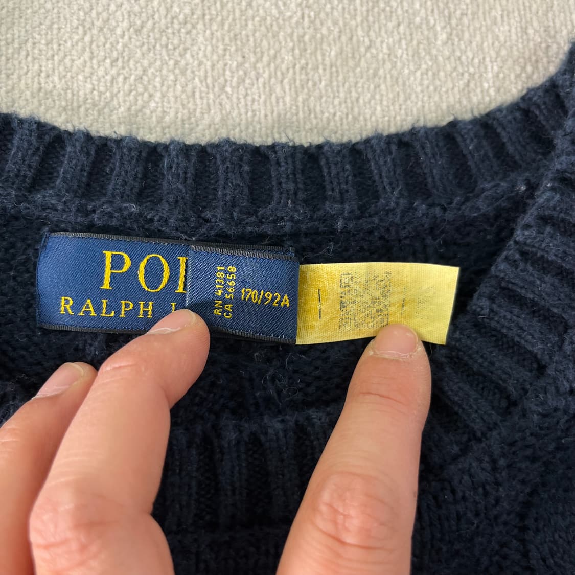 95 폴로랄프로렌 신형라벨 꽈배기 블랙 니트 상품이미지4