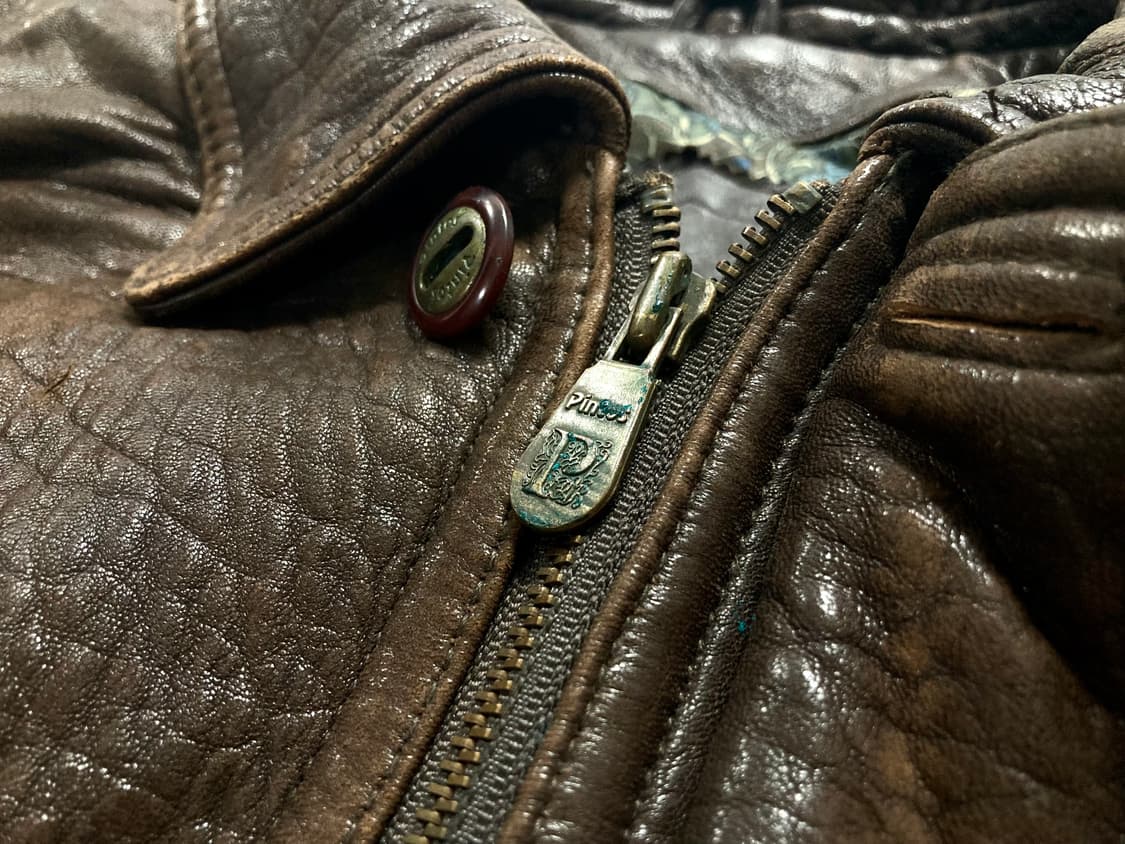 90s 양가죽 A-2 램스킨 레더 봄버 자켓 100-105 상품이미지6