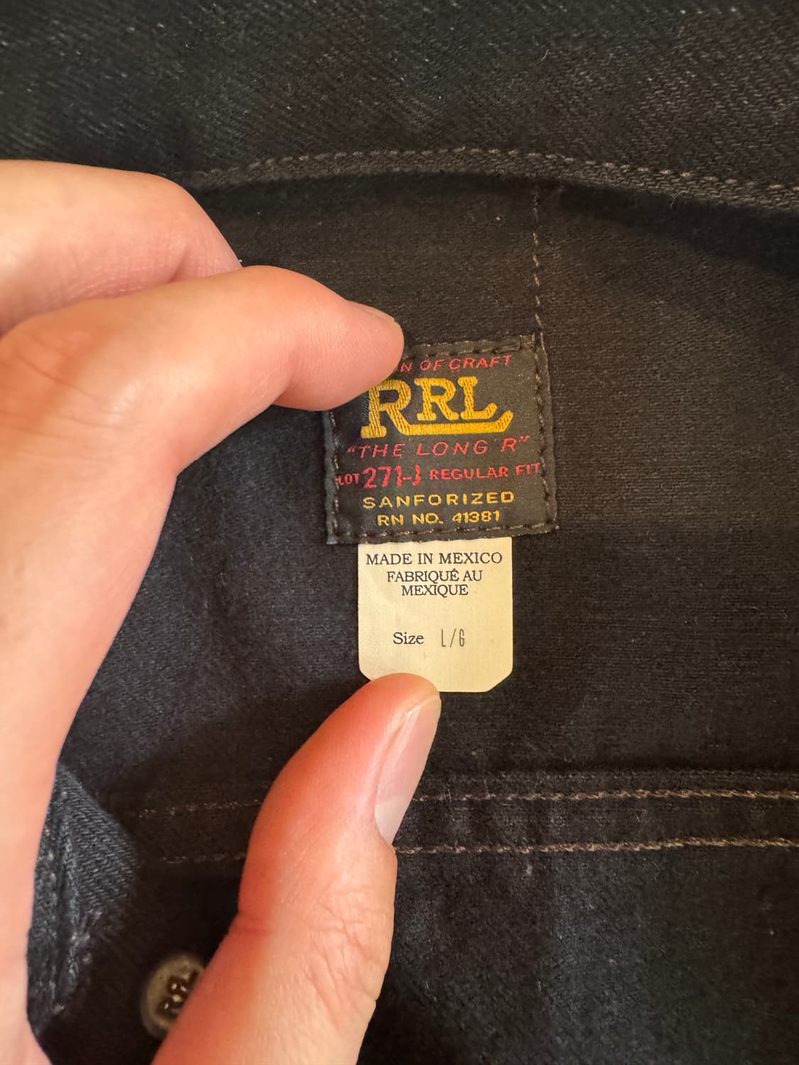 RRL lot271 블랙 “L” 사이즈 팝니다 상품이미지2