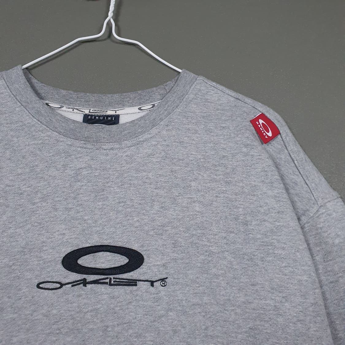 실측 XL) Oakley 오클리 빅로고 아카이브 맨투맨 스웻셔츠 그레이 상품이미지2