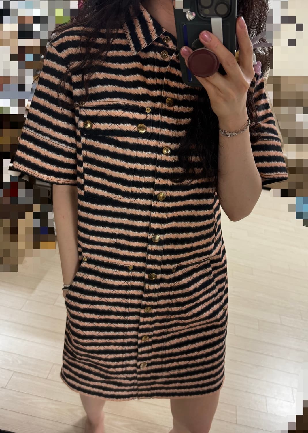 마른55 55 겐조 반팔 사파리 셔츠 원피스 겸 자켓 산드로 마르니 이로 상품이미지1